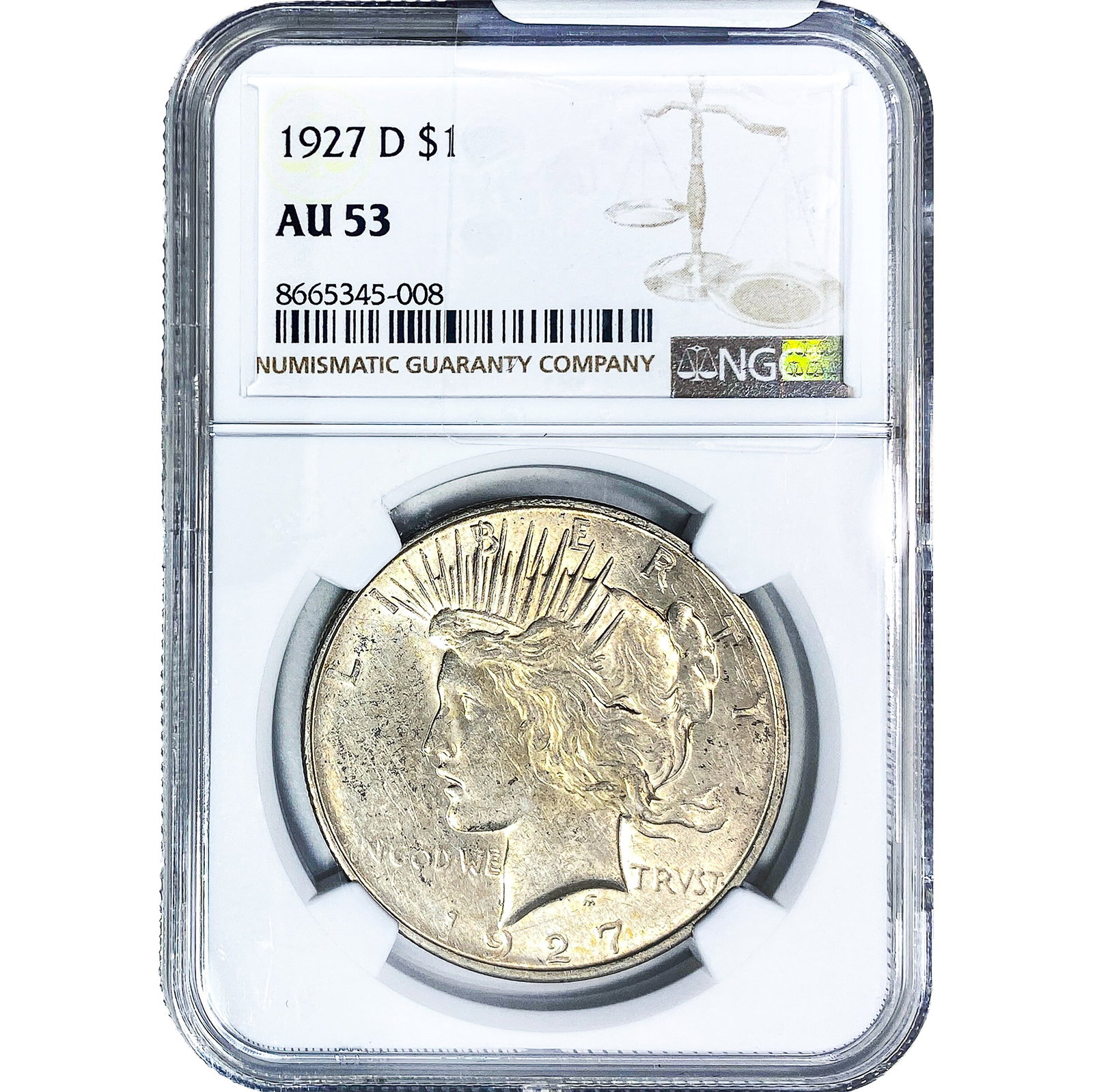 1927-D Silver Peace Dollar NGC AU53 (1 of 2)