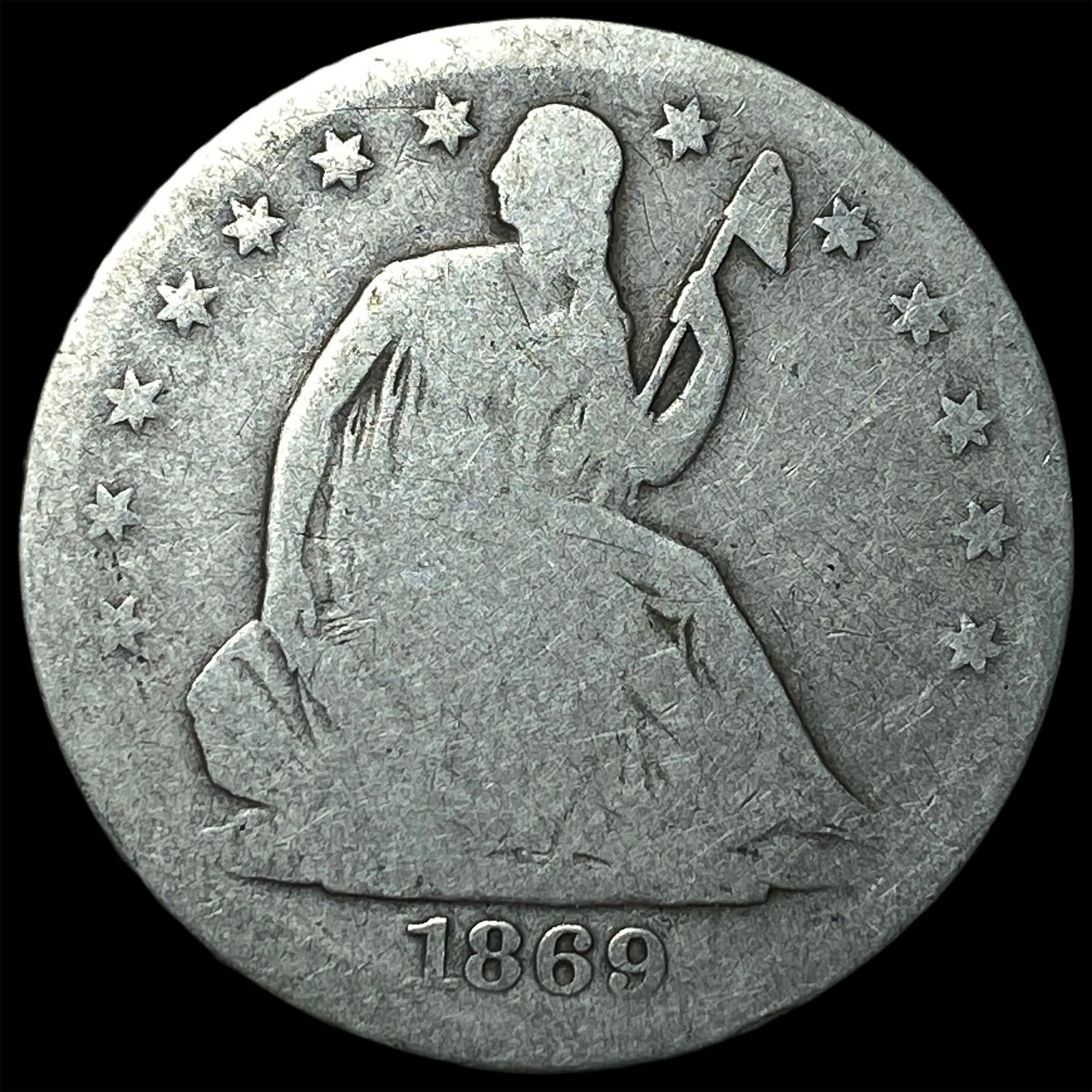 1869-S Silver Half Dollar NICELY CIRCULATED: 1869-S Silver Half Dollar NICELY CIRCULATED