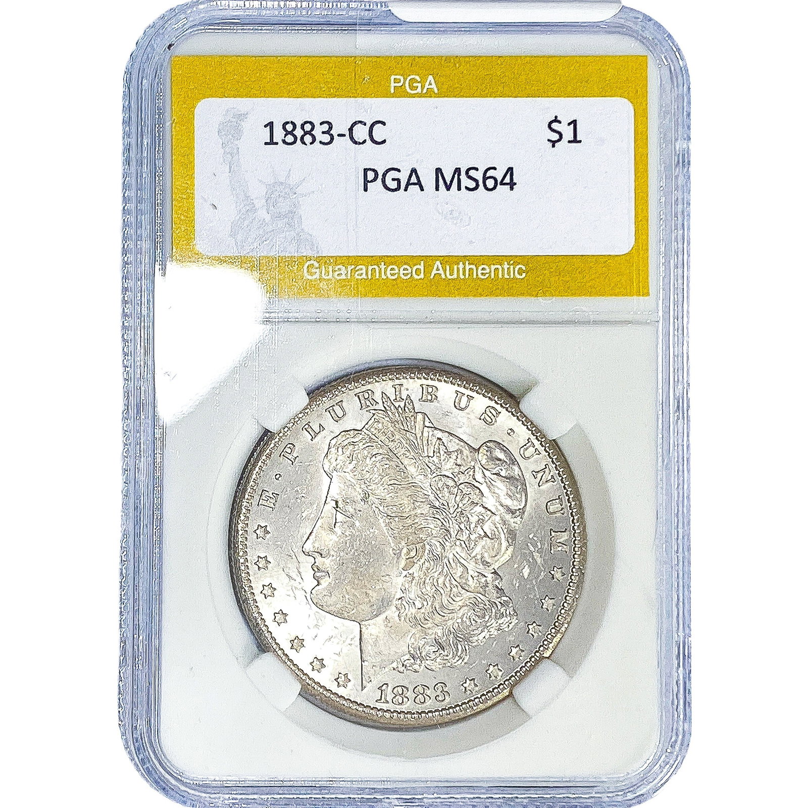1883-CC Morgan Silver Dollar PGA MS64: 1883-CC Morgan Silver Dollar PGA MS64