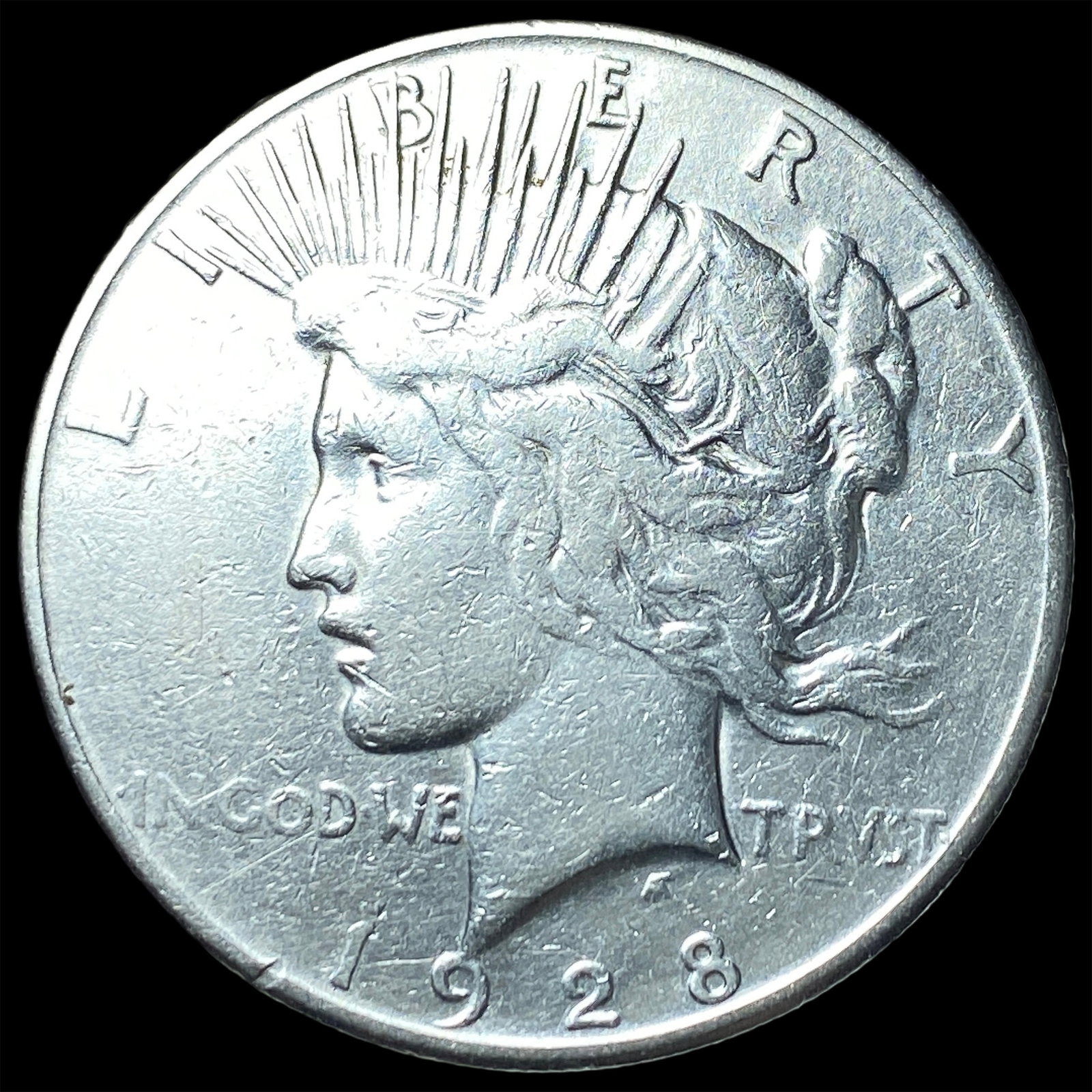 1928-S Silver Peace Dollar NEARLY UNCIRCULATED: 1928-S Silver Peace Dollar NEARLY UNCIRCULATED