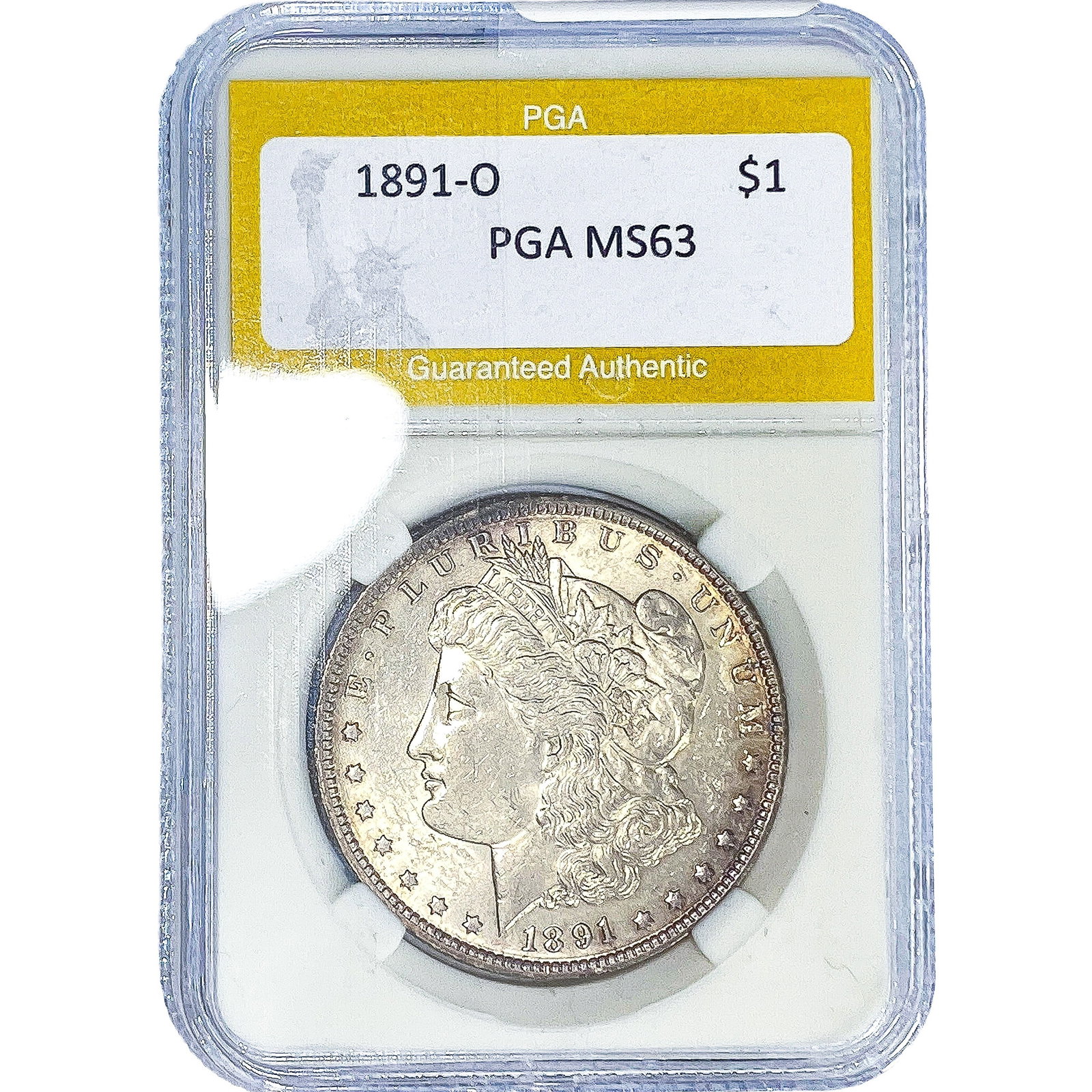 1891-O Morgan Silver Dollar PGA MS63: 1891-O Morgan Silver Dollar PGA MS63