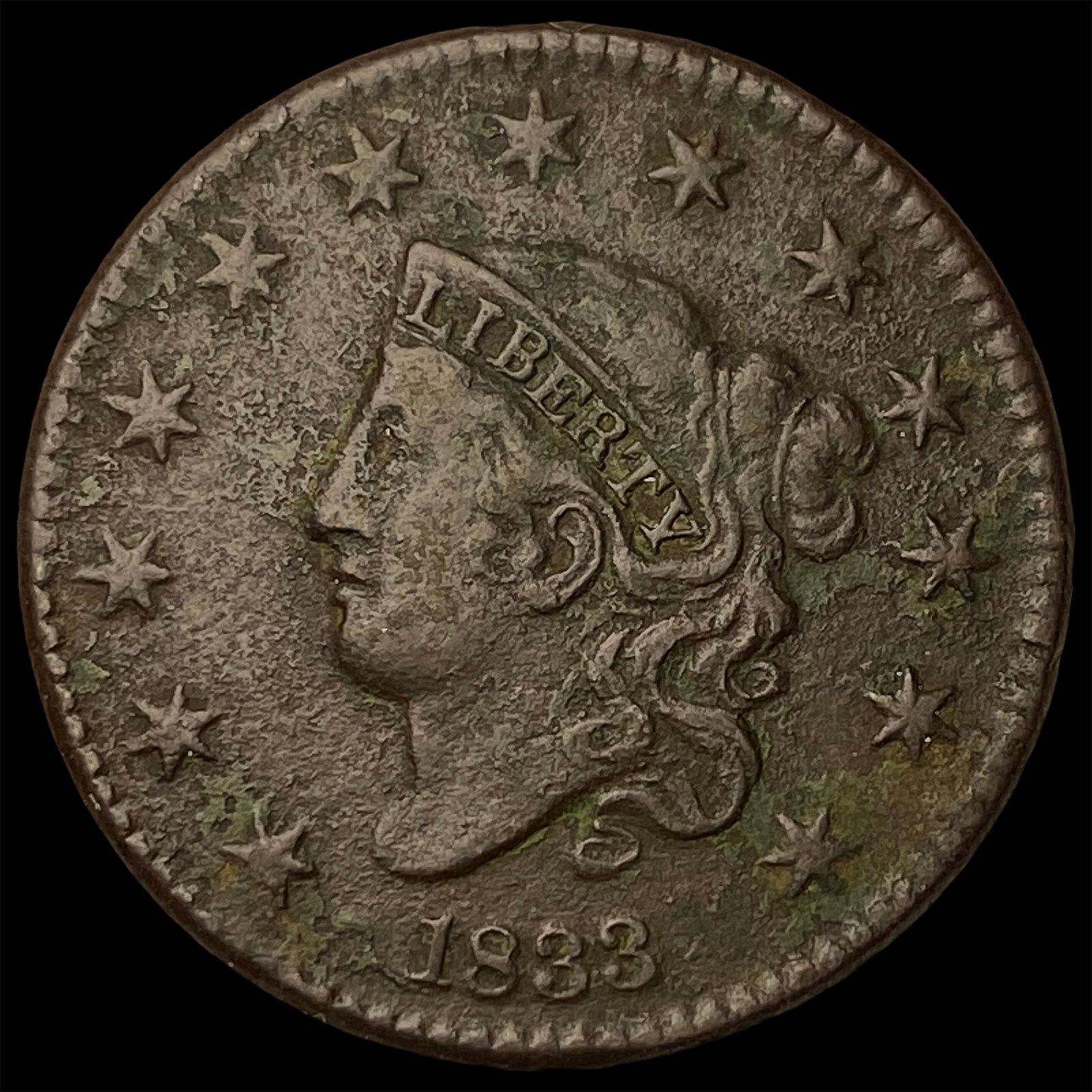 1833 Coronet Head Large Cent HIGH GRADE: 1833 Coronet Head Large Cent HIGH GRADE