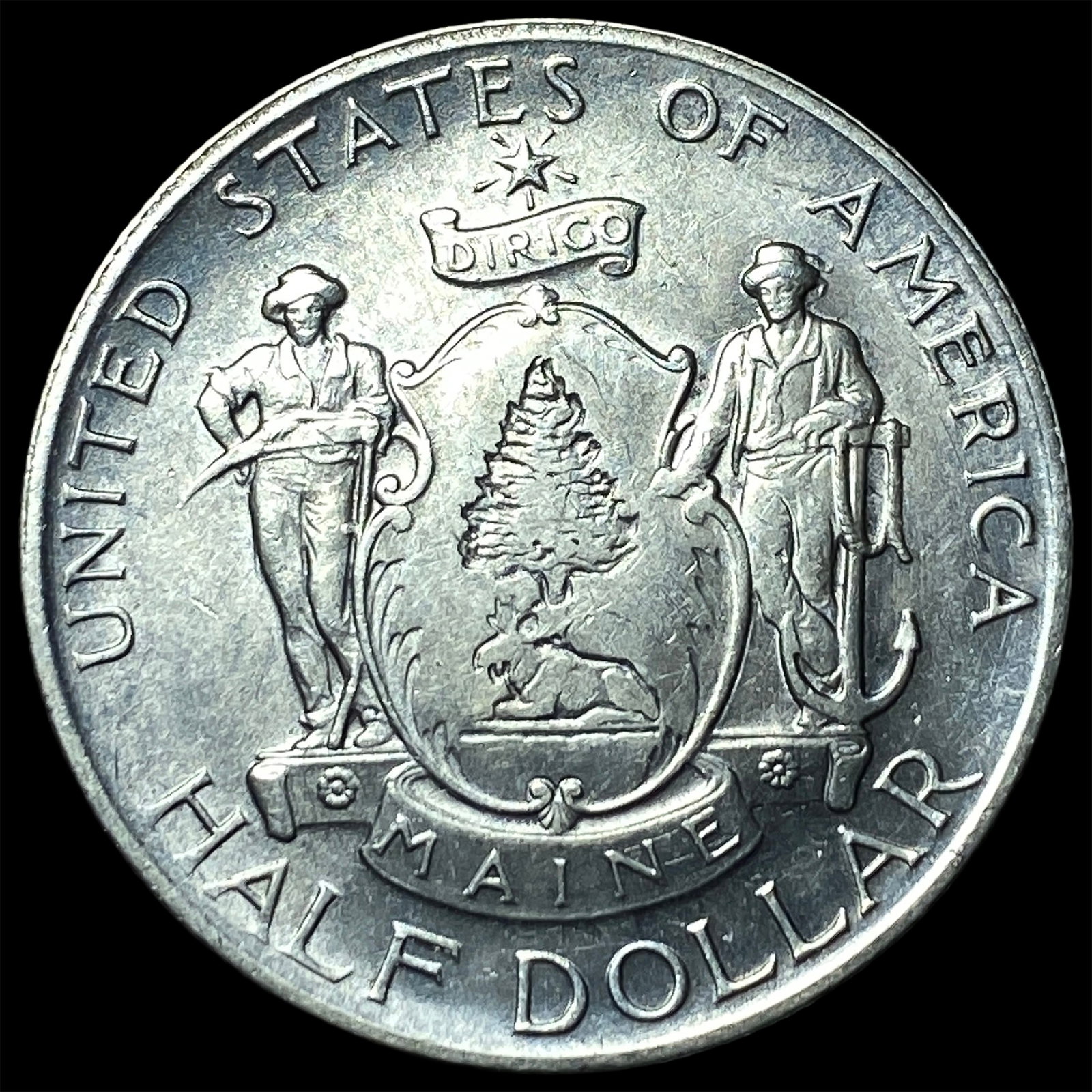 1920 Silver Half Dollar Maine Centennial CHOICE AU: 1920 Silver Half Dollar Maine Centennial CHOICE AU
