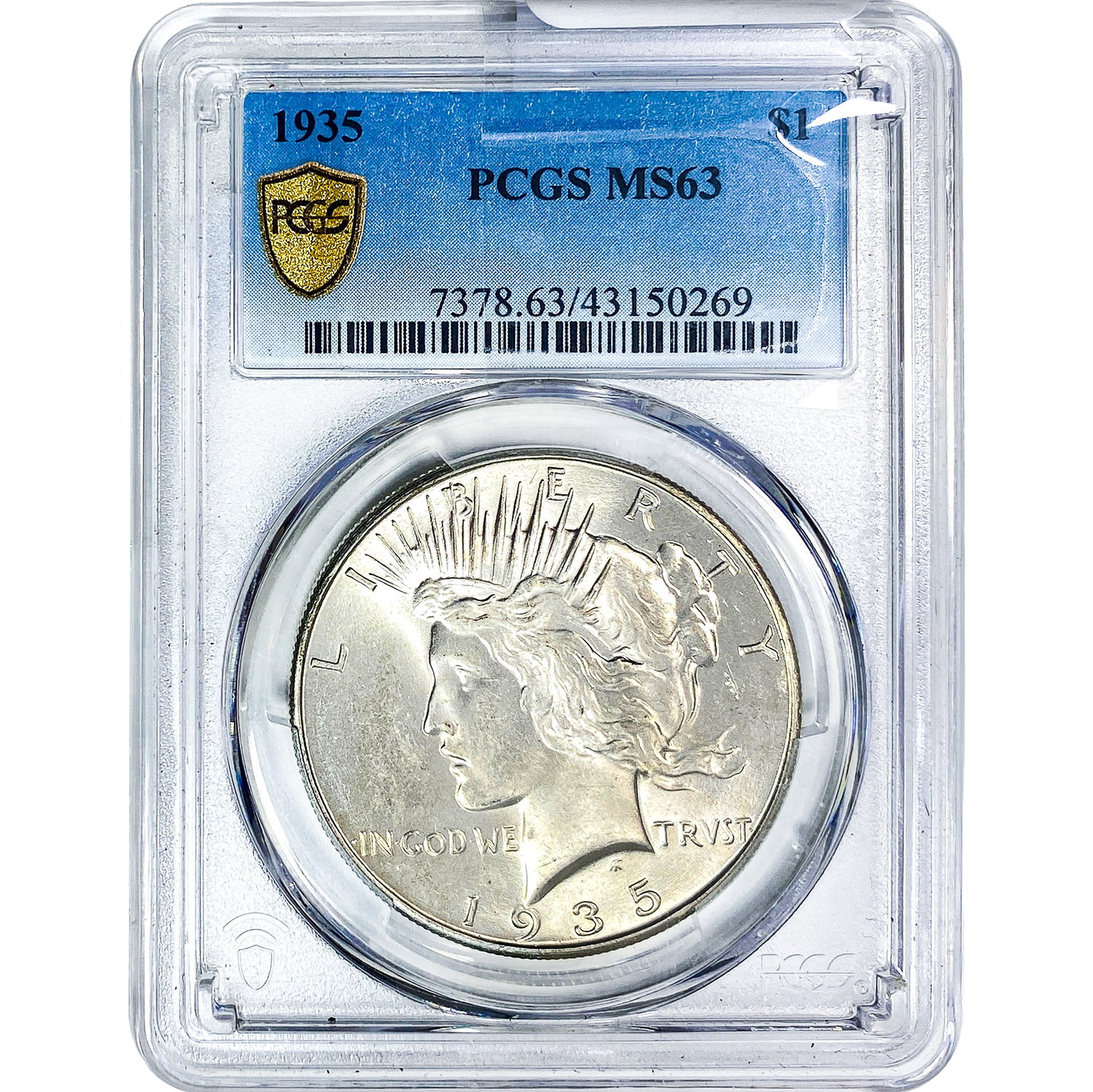 1935 Silver Peace Dollar PCGS MS63: 1935 Silver Peace Dollar PCGS MS63