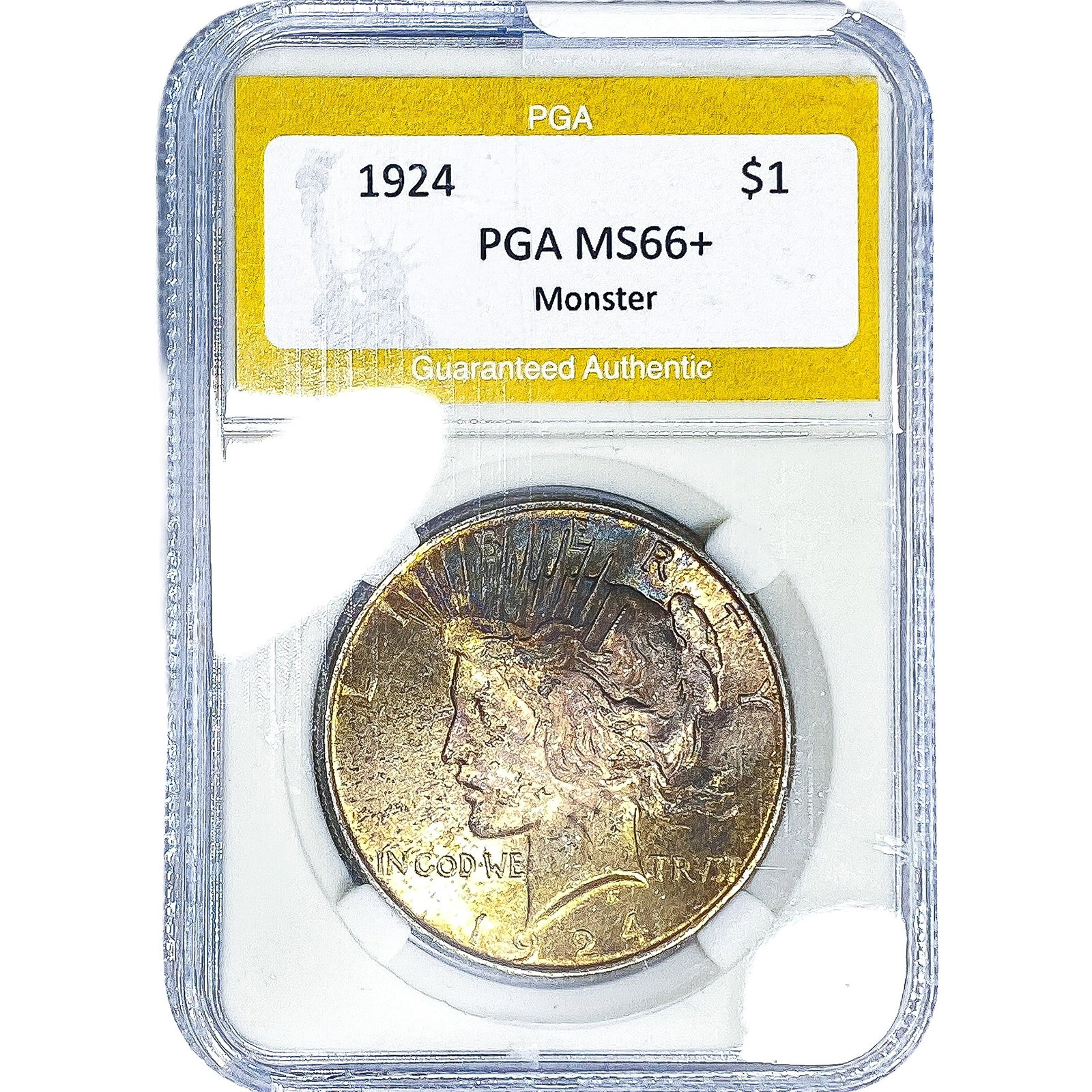 1924 Silver Peace Dollar PGA MS66+ Monster: 1924 Silver Peace Dollar PGA MS66+ Monster