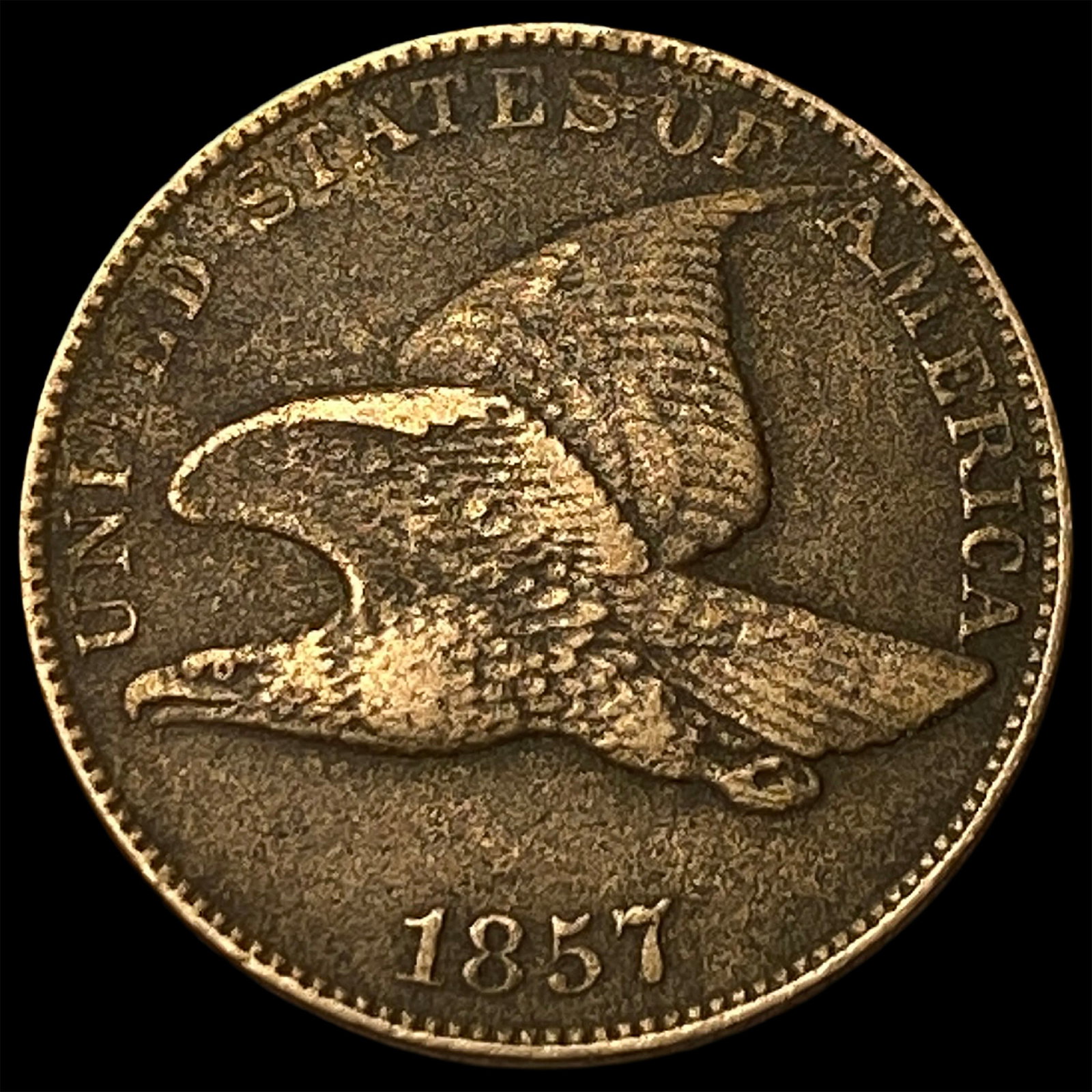 1857 Flying Eagle Cent ABOUT UNCIRCULATED (1 of 2)