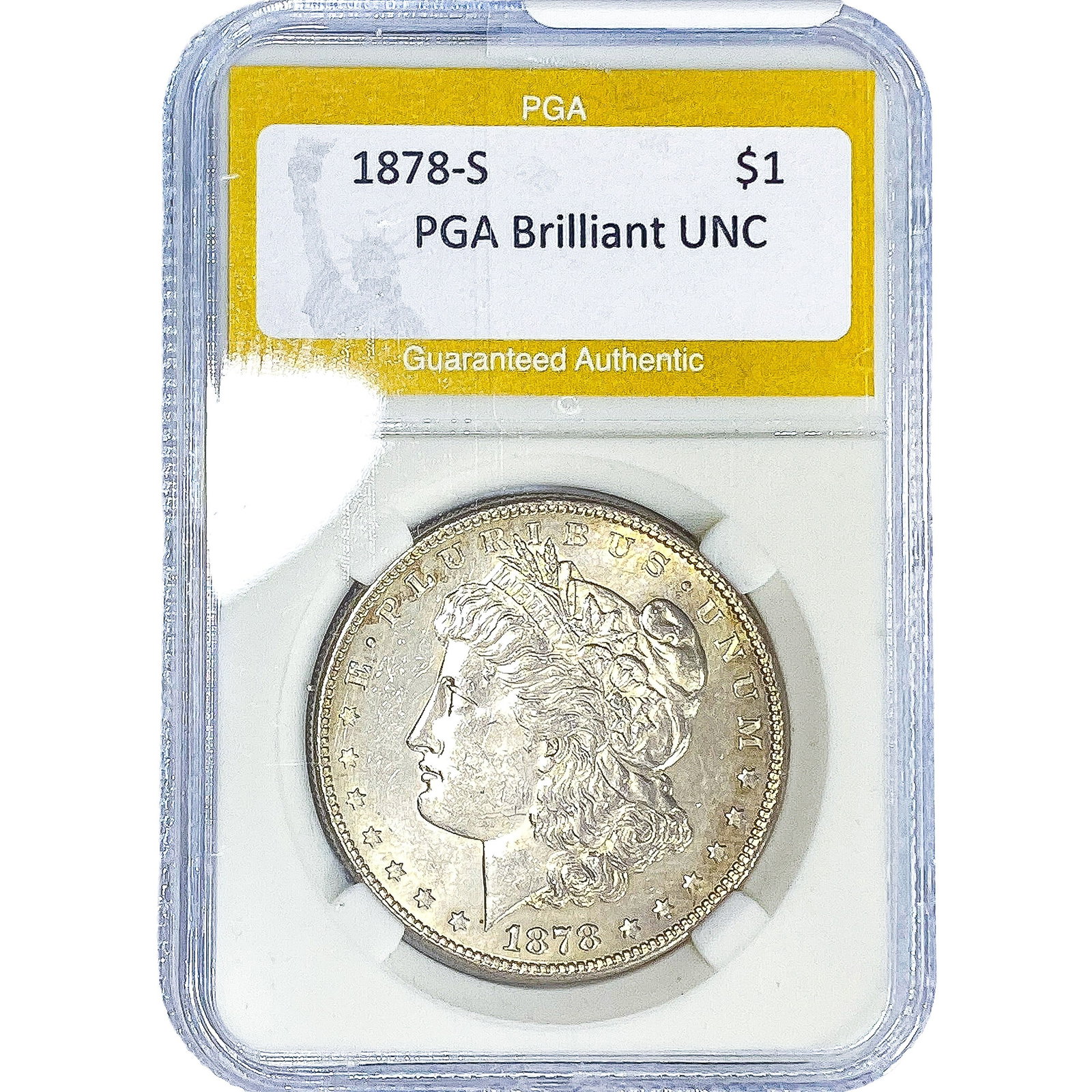 1878-S Morgan Silver Dollar PGA Brilliant UNC: 1878-S Morgan Silver Dollar PGA Brilliant UNC