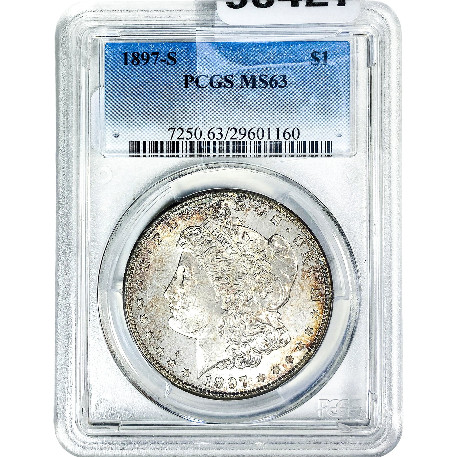 1897-S Mercury Silver Dollar PCGS MS63: 1897-S Mercury Silver Dollar PCGS MS63