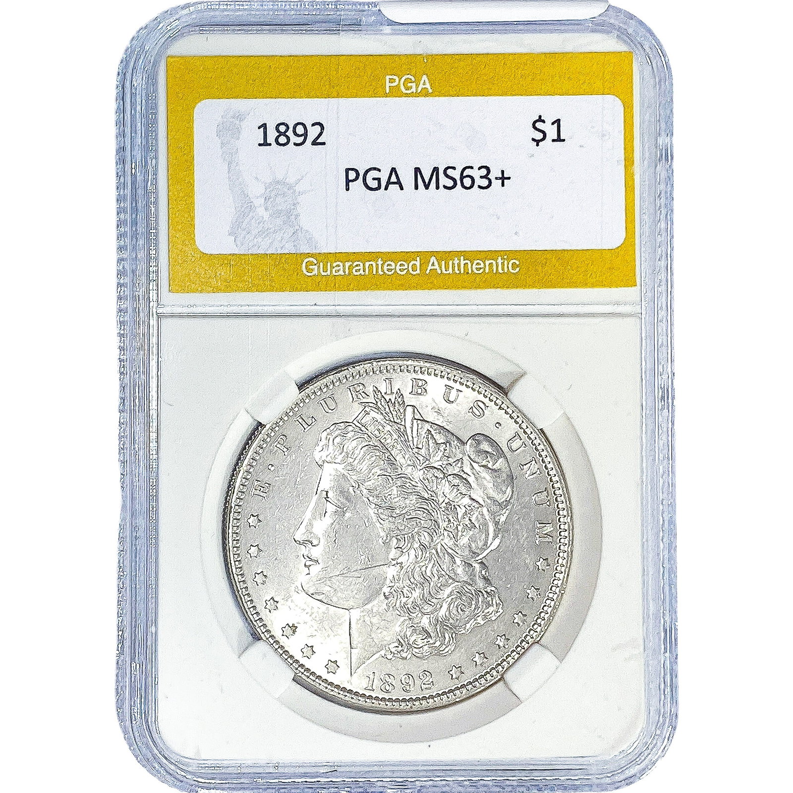 1892 Morgan Silver Dollar PGA MS63+: 1892 Morgan Silver Dollar PGA MS63+