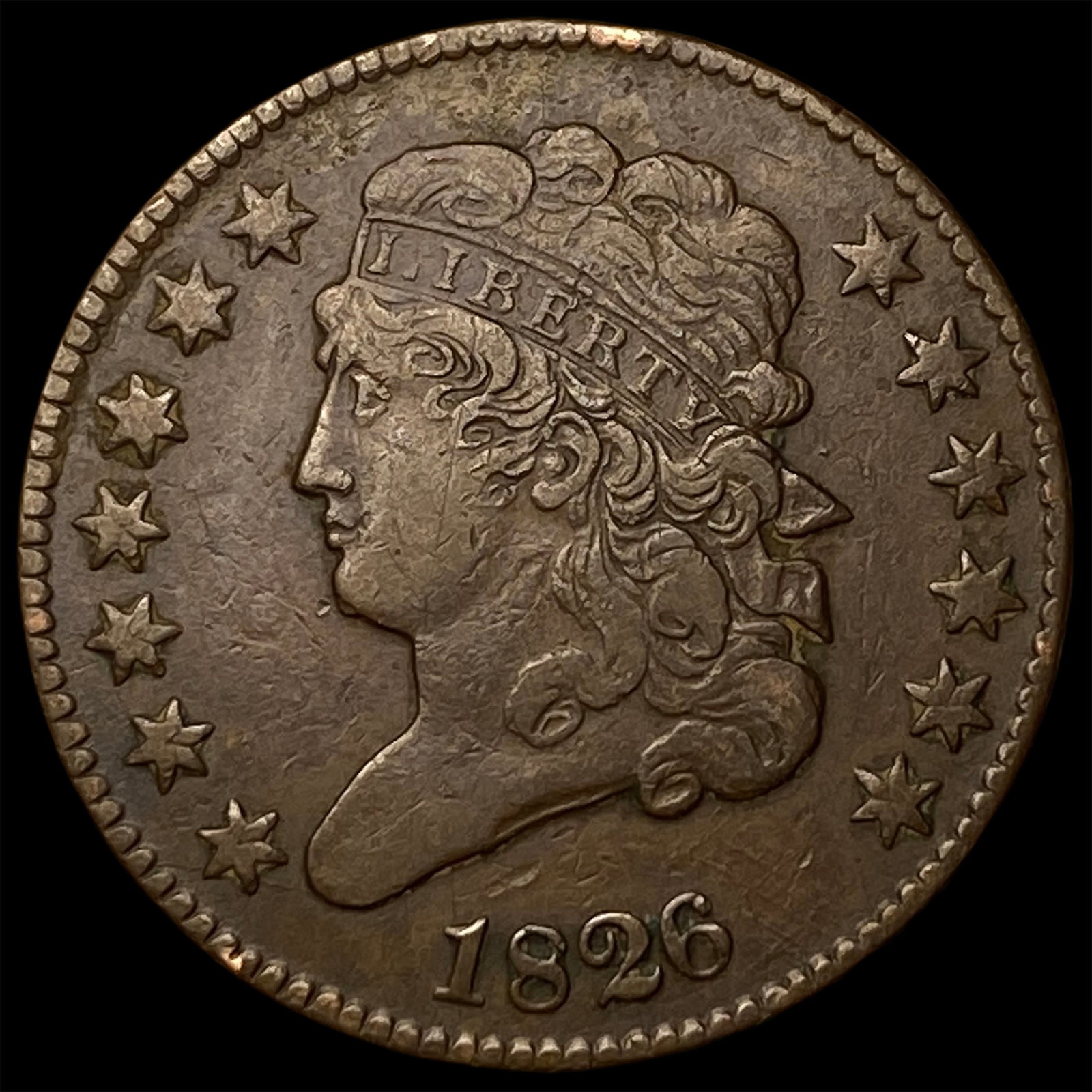 1826 Copper Half Cent NEARLY UNCIRCULATED (1 of 2)