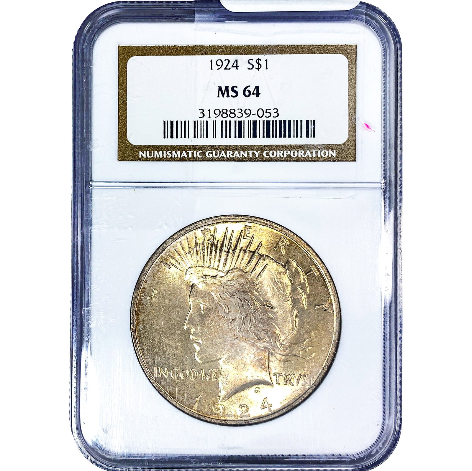 1924 Silver Peace Dollar NGC MS64: 1924 Silver Peace Dollar NGC MS64