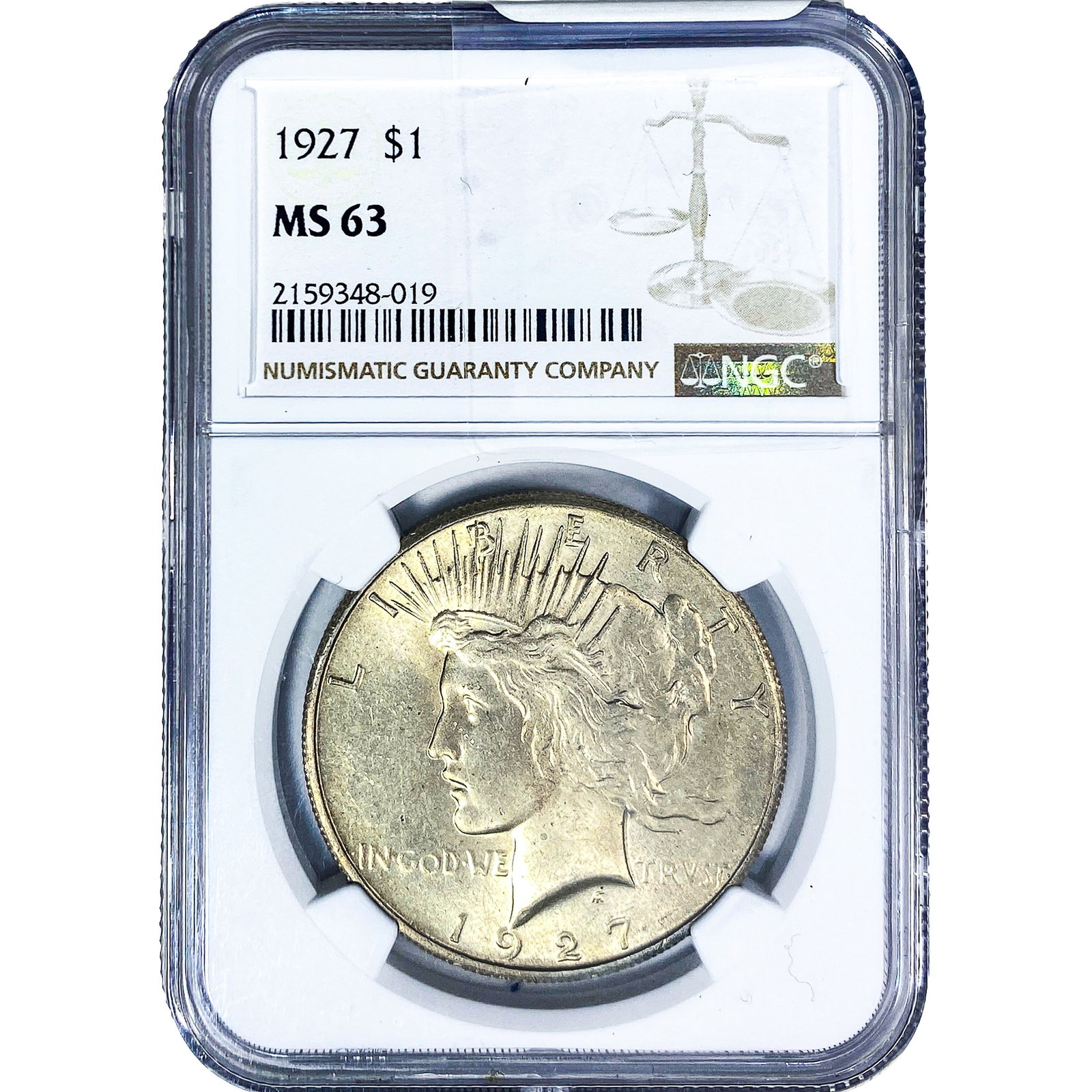 1927 Silver Peace Dollar NGC MS63 (1 of 2)