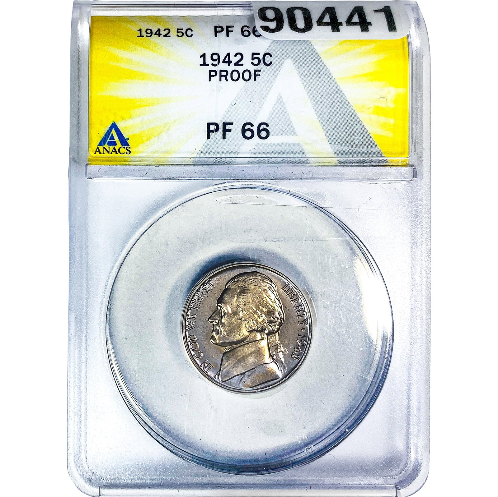 1942 Jefferson Nickel ANACS PF66: 1942 Jefferson Nickel ANACS PF66
