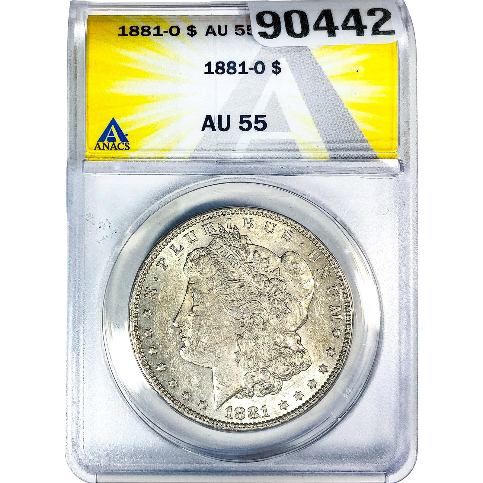 1881-O Morgan Silver Dollar ANACS AU55: 1881-O Morgan Silver Dollar ANACS AU55