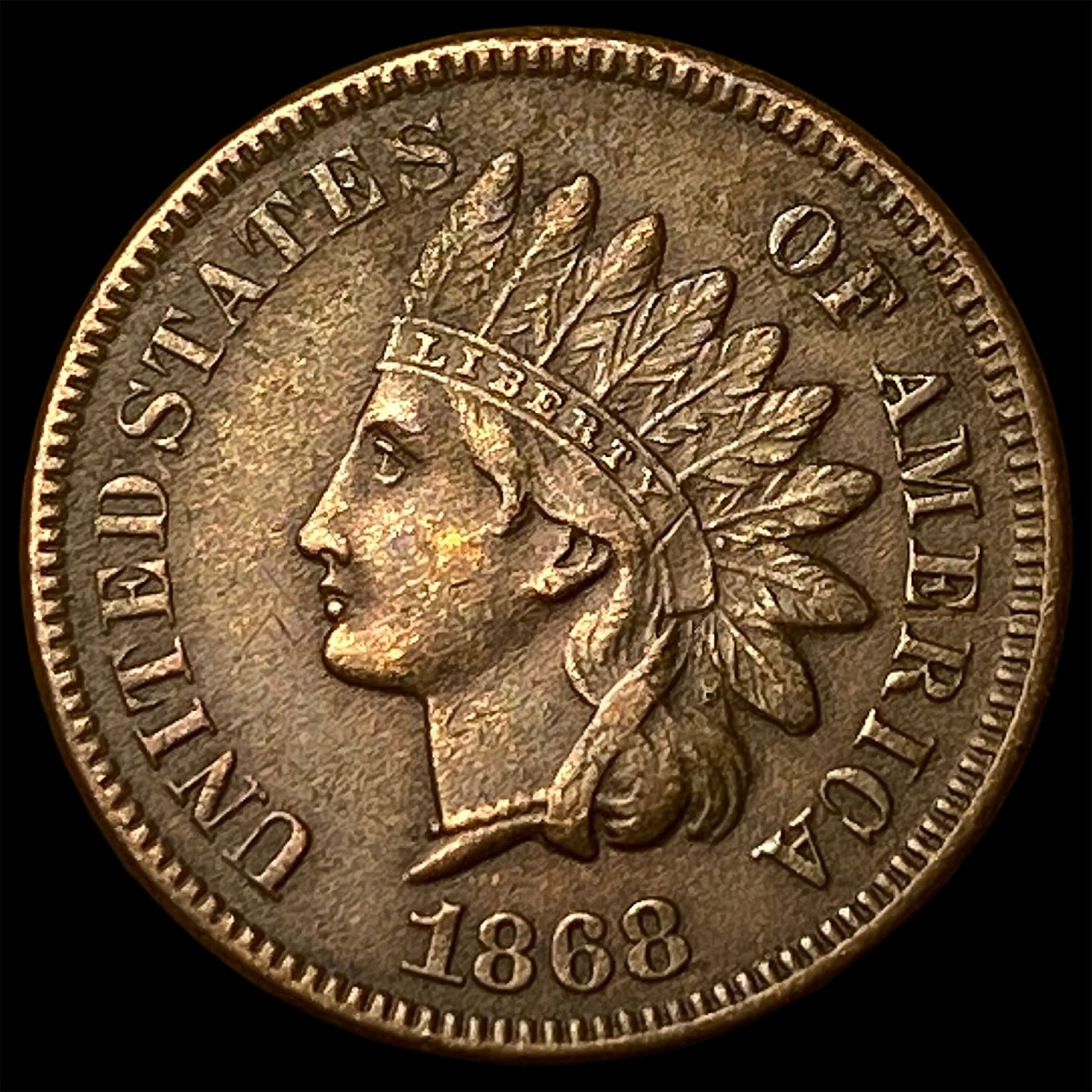 1868 Indian Head Cent CLOSELY UNCIRCULATED: 1868 Indian Head Cent CLOSELY UNCIRCULATED