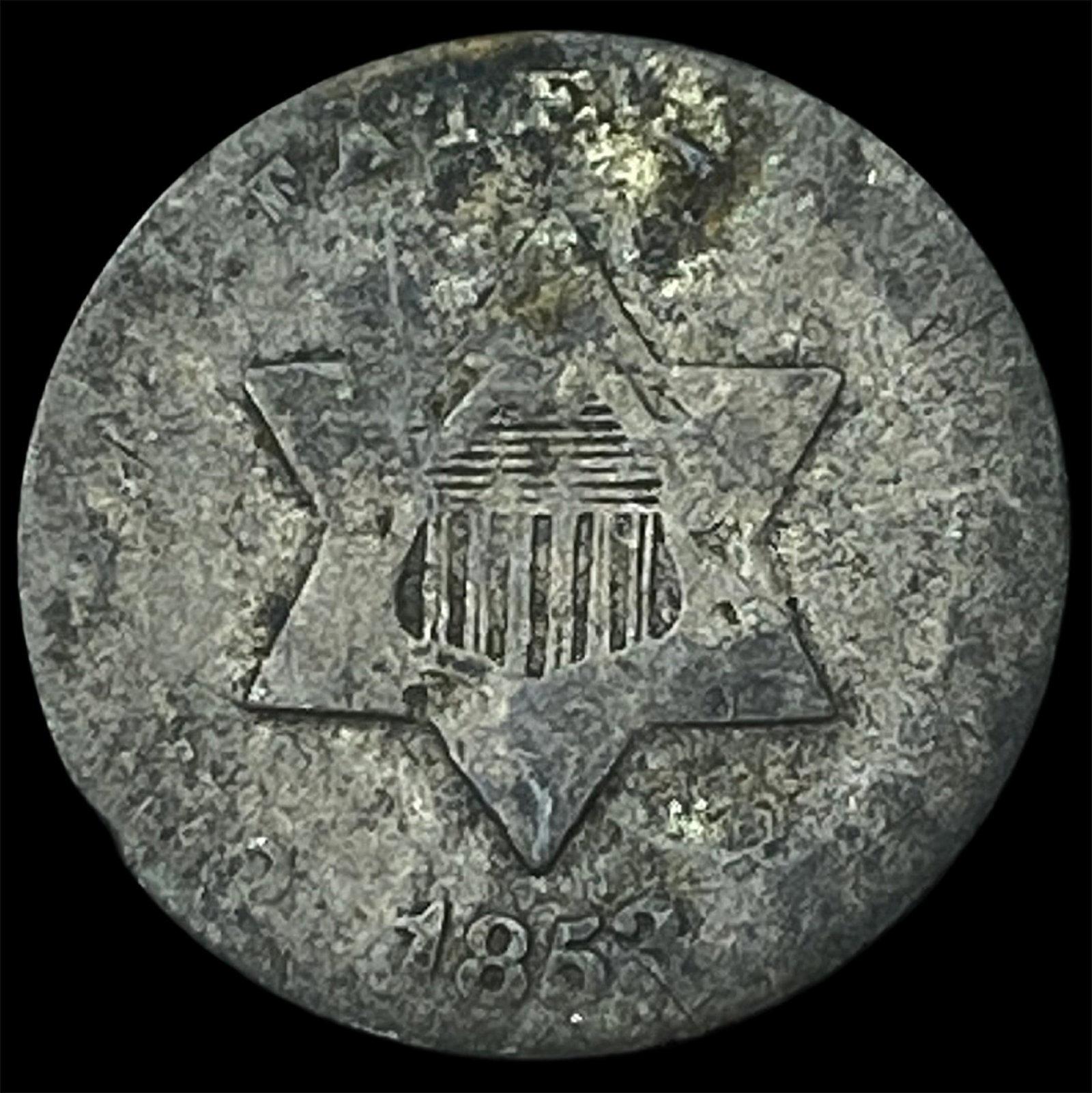1852 Silver Three-Cent Piece NICELY CIRCULATED: 1852 Silver Three-Cent Piece NICELY CIRCULATED