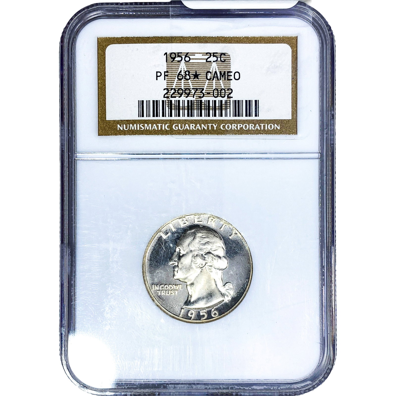 1956 Washington Silver Quarter NGC PF68* CAMEO: 1956 Washington Silver Quarter NGC PF68* CAMEO