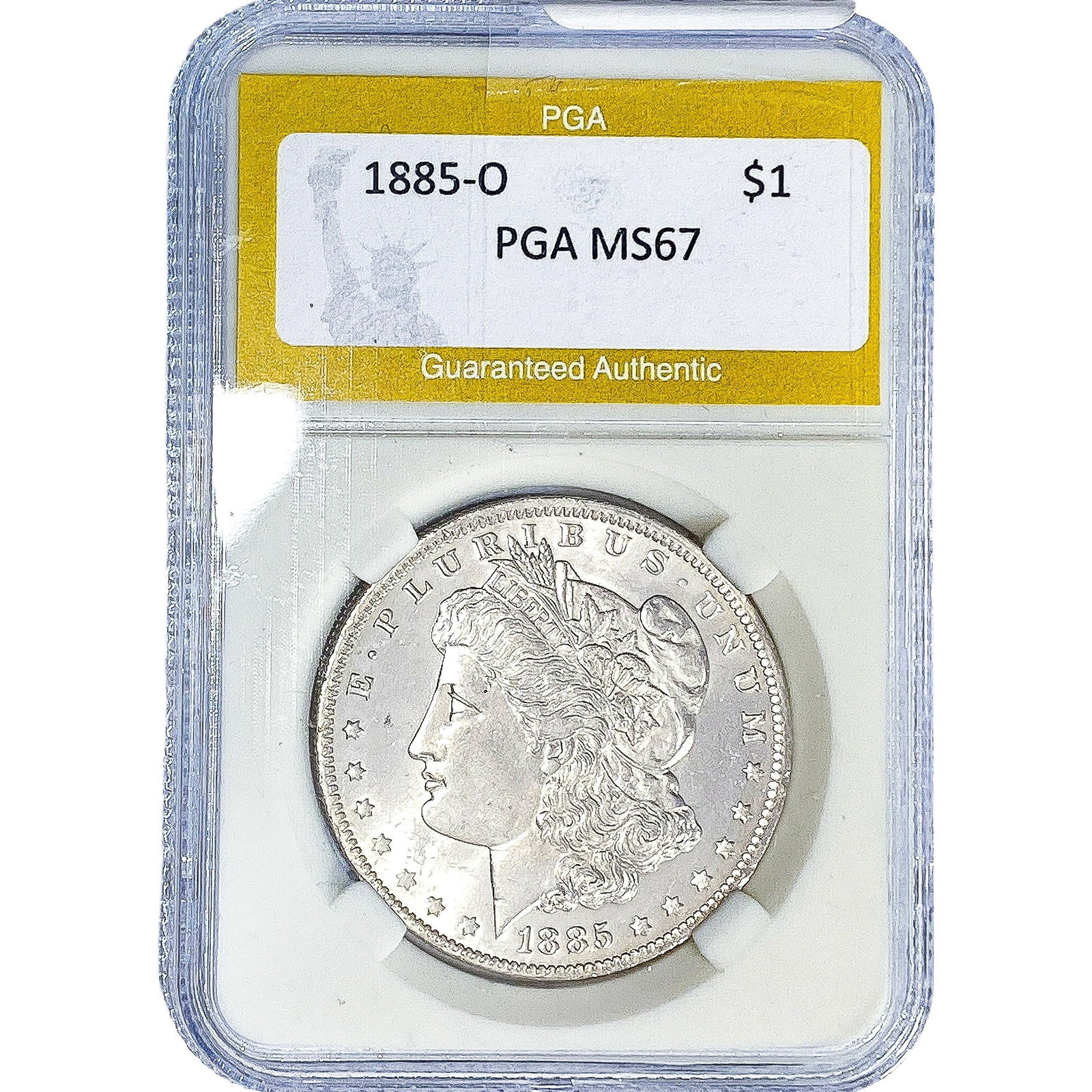 1885-O Morgan Silver Dollar PGA MS67: 1885-O Morgan Silver Dollar PGA MS67