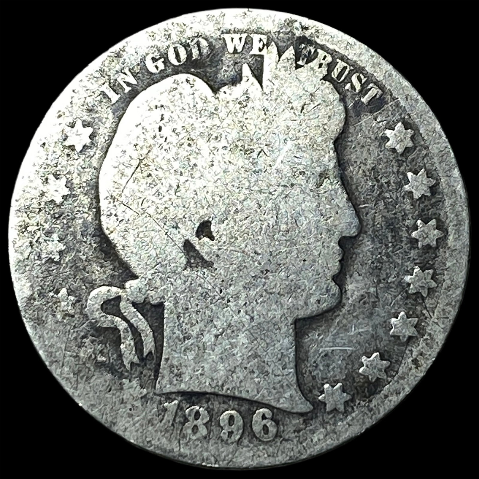 1896-O Silver Barber Half Dollar NICELY CIRCULATED: 1896-O Silver Barber Half Dollar NICELY CIRCULATED