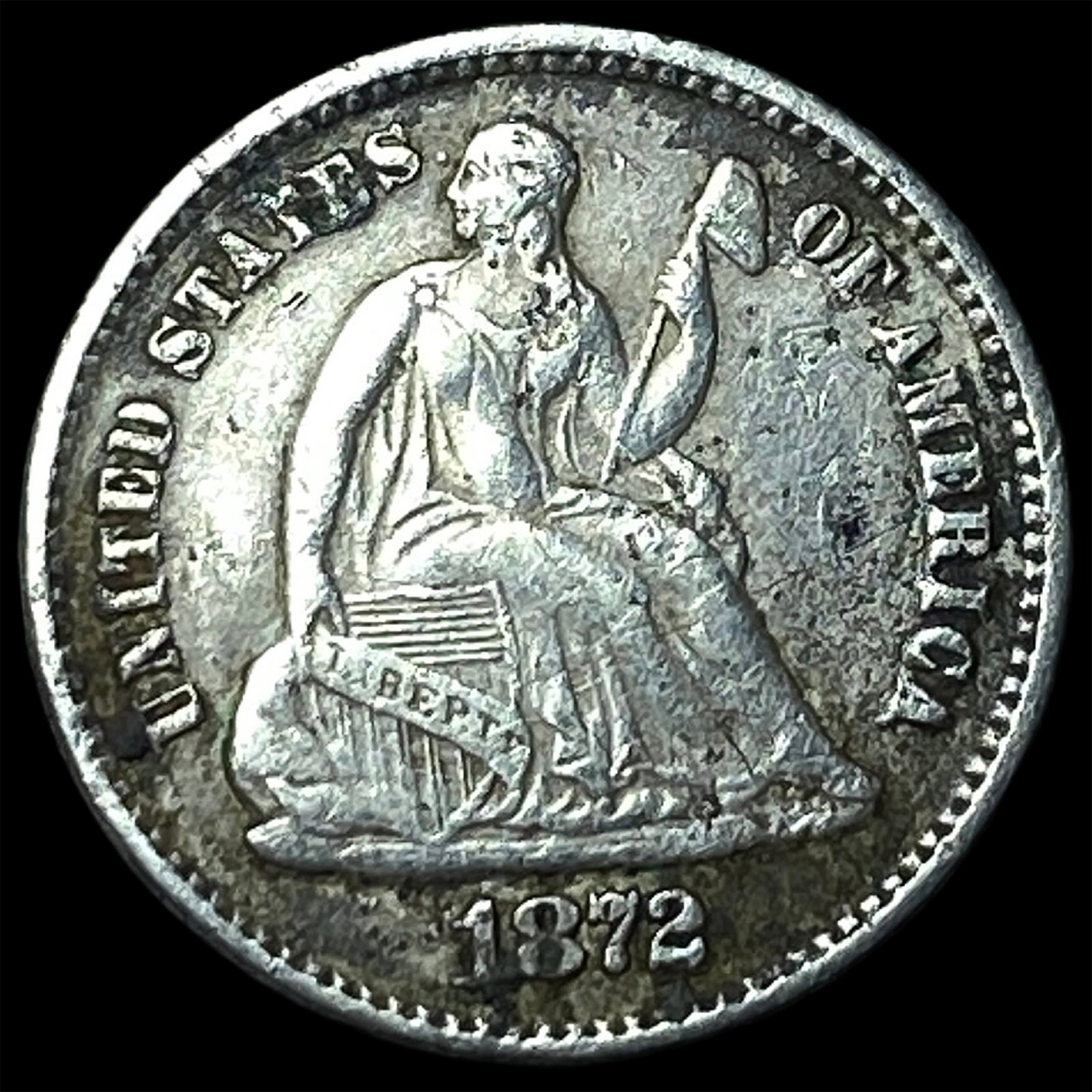 1872 Seated Liberty Half Dime HIGH GRADE: 1872 Seated Liberty Half Dime HIGH GRADE