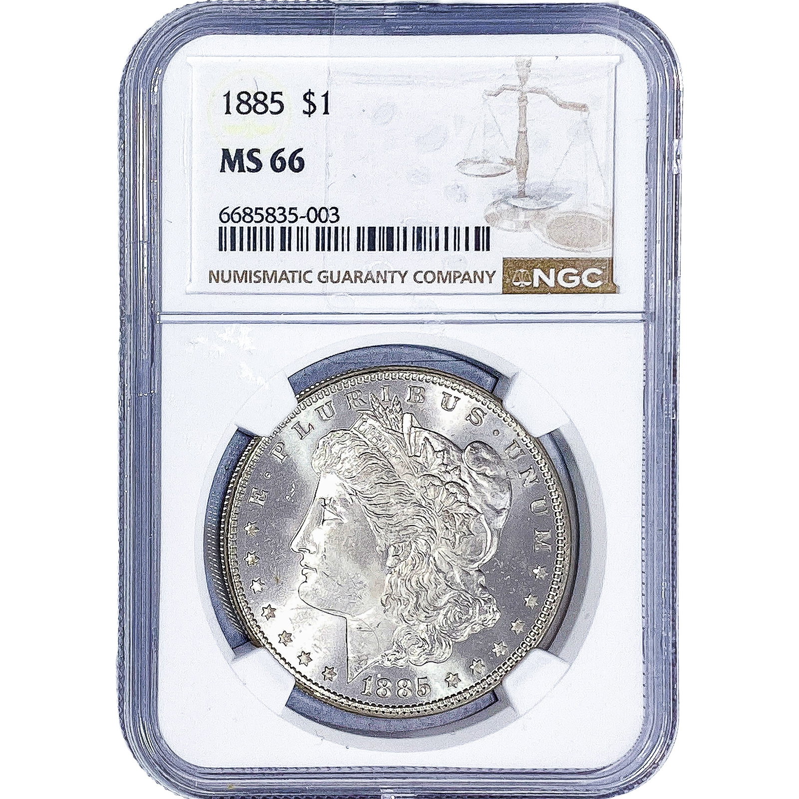 1885 Morgan Silver Dollar NGC MS66: 1885 Morgan Silver Dollar NGC MS66