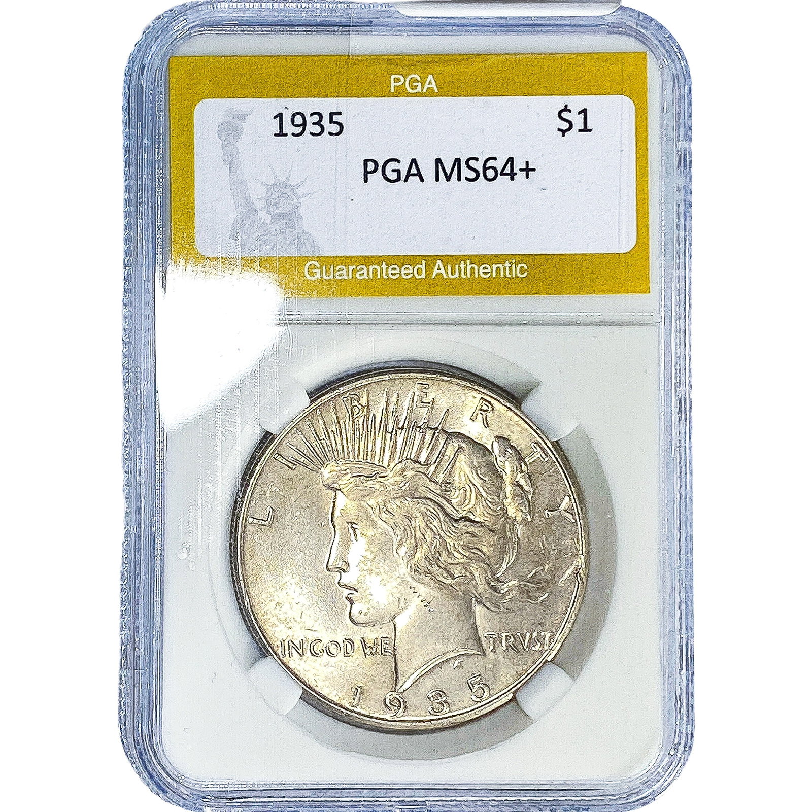 1935 Silver Peace Dollar PGA MS64+: 1935 Silver Peace Dollar PGA MS64+