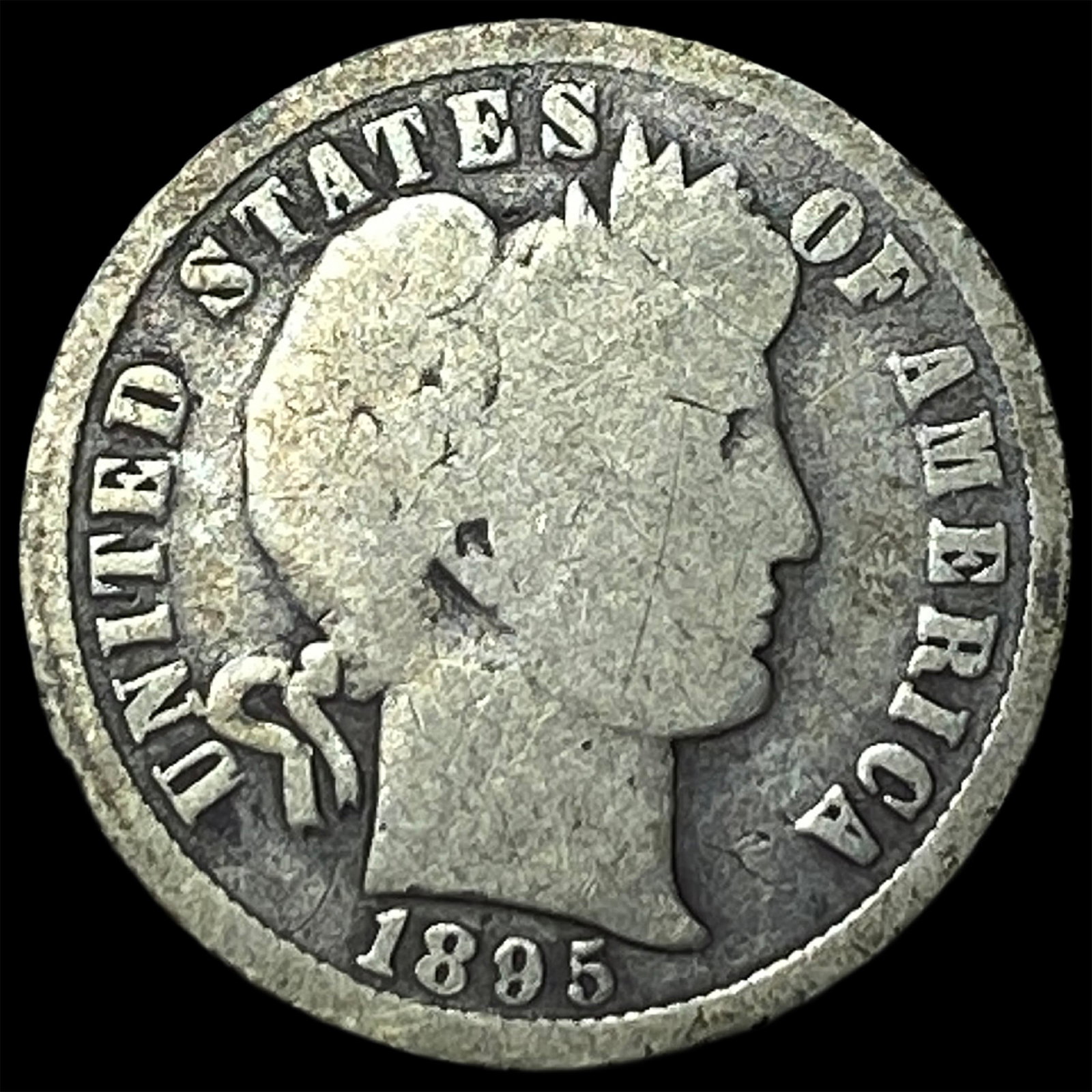 1895-O Silver Barber Dime NICELY CIRCULATED: 1895-O Silver Barber Dime NICELY CIRCULATED