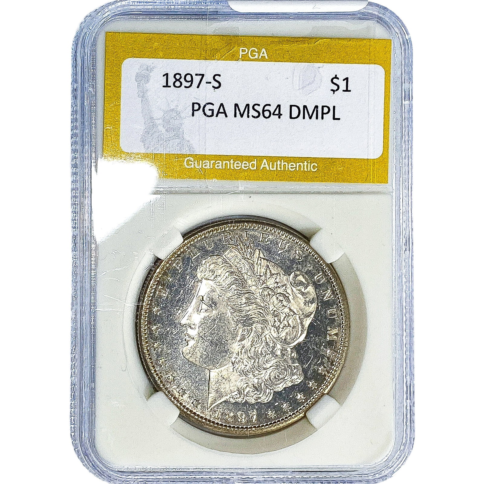 1897-S Morgan Silver Dollar PGA MS64 DMPL: 1897-S Morgan Silver Dollar PGA MS64 DMPL