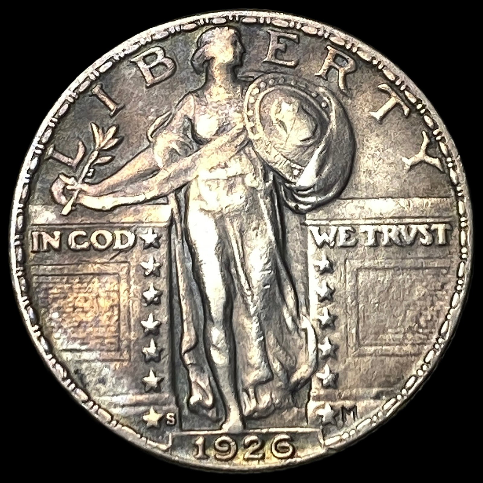 1926-S Silver Standing Liberty Quarter NEARLY UNCIRCULATED: 1926-S Silver Standing Liberty Quarter NEARLY UNCIRCULATED