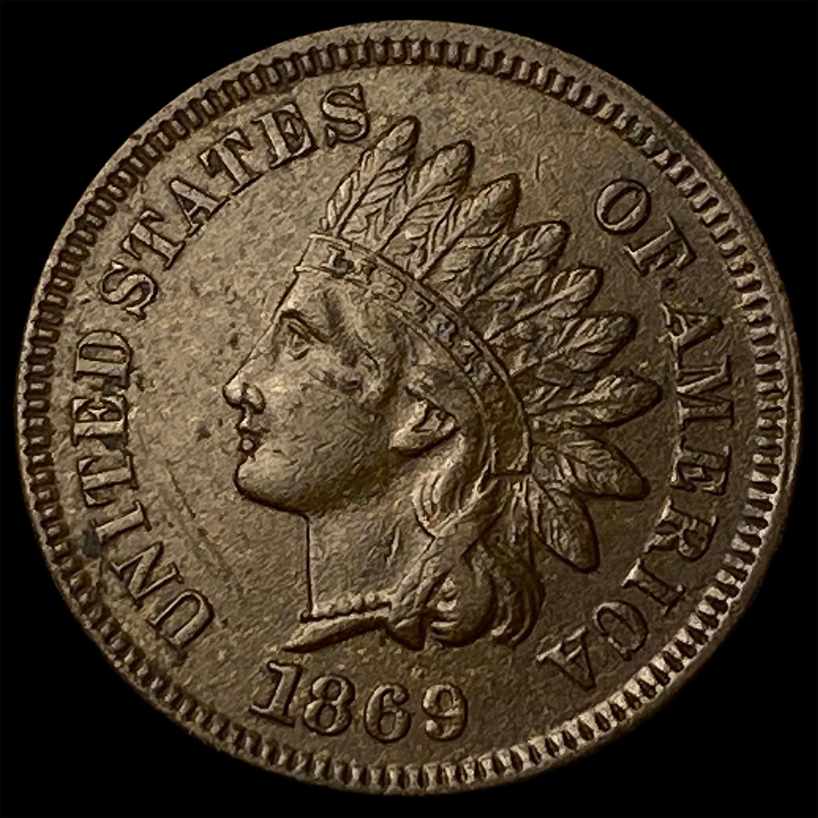 1869 Indian Head Cent CLOSELY UNCIRCULATED: 1869 Indian Head Cent CLOSELY UNCIRCULATED