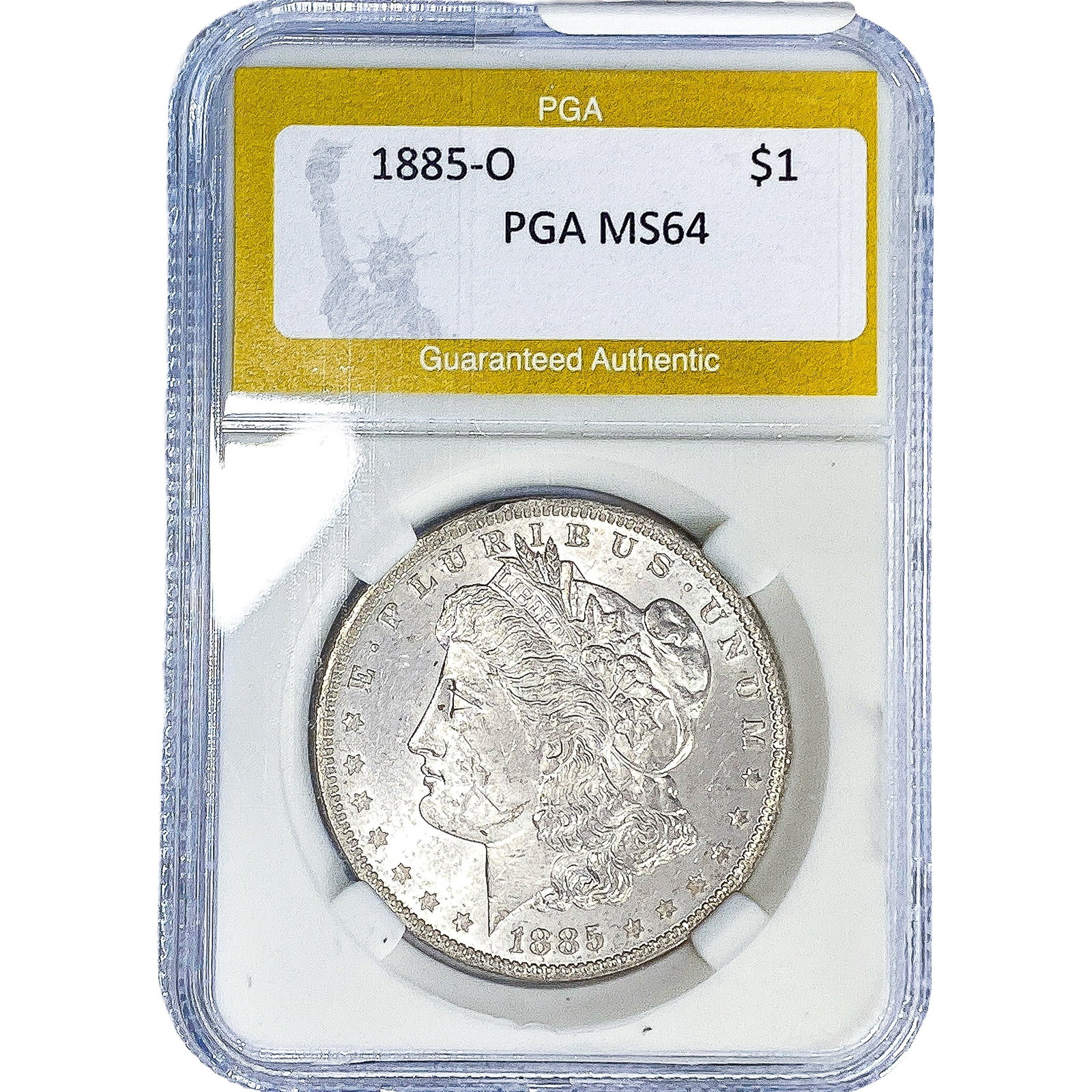 1885-O Morgan Silver Dollar PGA MS64: 1885-O Morgan Silver Dollar PGA MS64