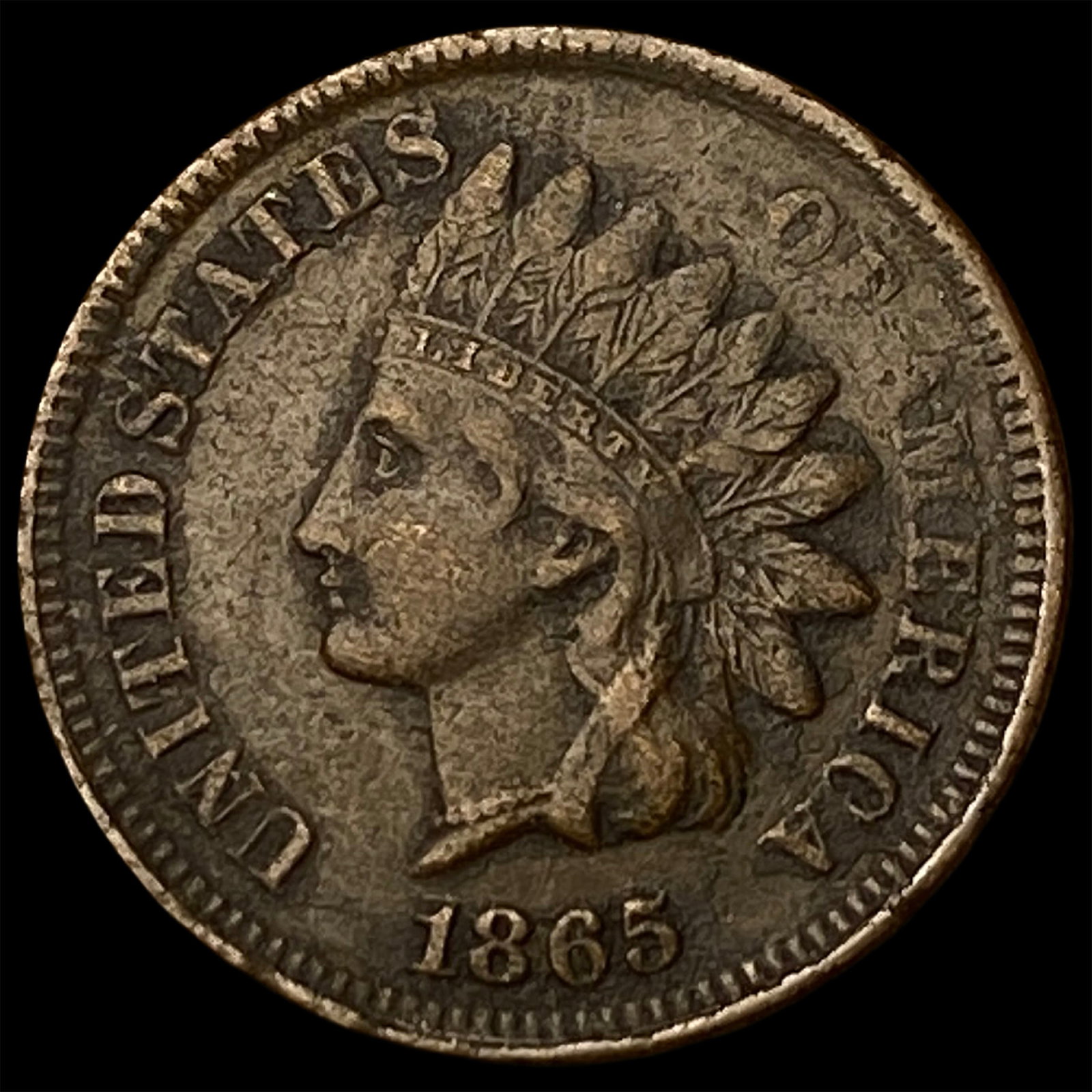 1865 Indian Head Cent NEARLY UNCIRCULATED: 1865 Indian Head Cent NEARLY UNCIRCULATED