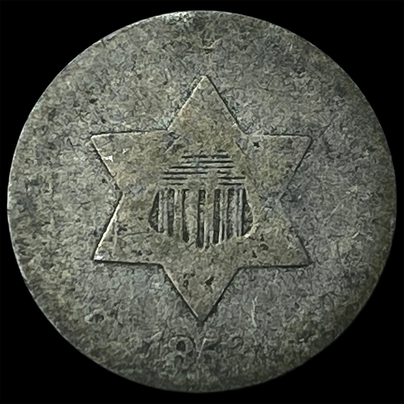 1852 Silver Three-Cent Piece (Trime) NICELY CIRCULATED: 1852 Silver Three-Cent Piece (Trime) NICELY CIRCULATED