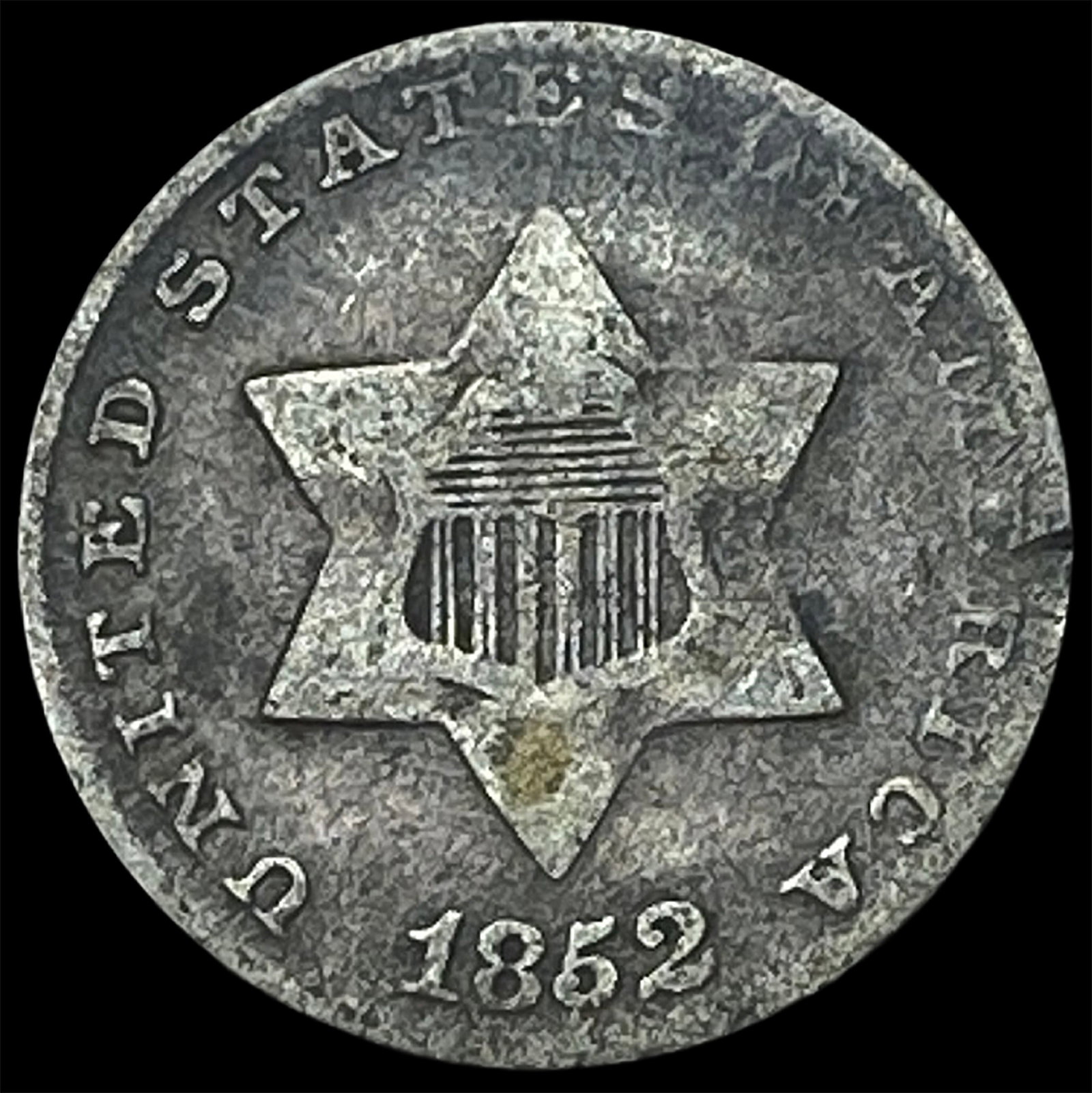 1852 Silver Three-Cent Piece NICELY CIRCULATED: 1852 Silver Three-Cent Piece NICELY CIRCULATED