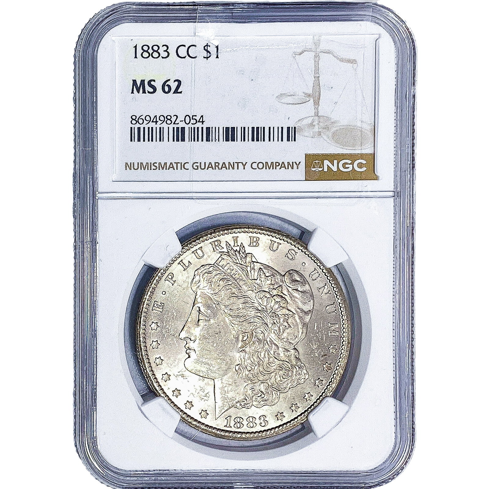 1883-CC Morgan Silver Dollar NGC MS62: 1883-CC Morgan Silver Dollar NGC MS62