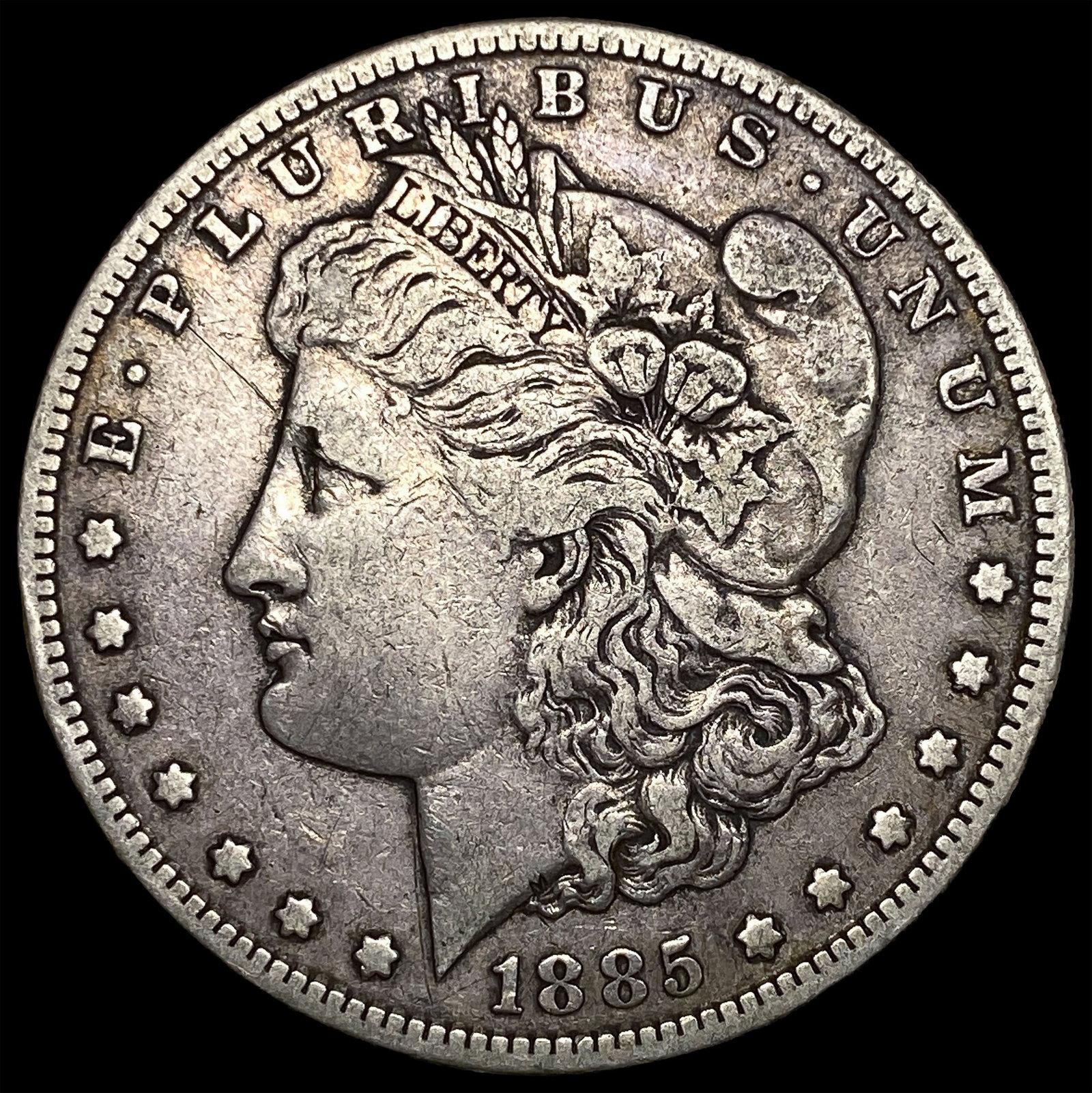 1885-S Silver Morgan Dollar ABOUT UNCIRCULATED: 1885-S Silver Morgan Dollar ABOUT UNCIRCULATED