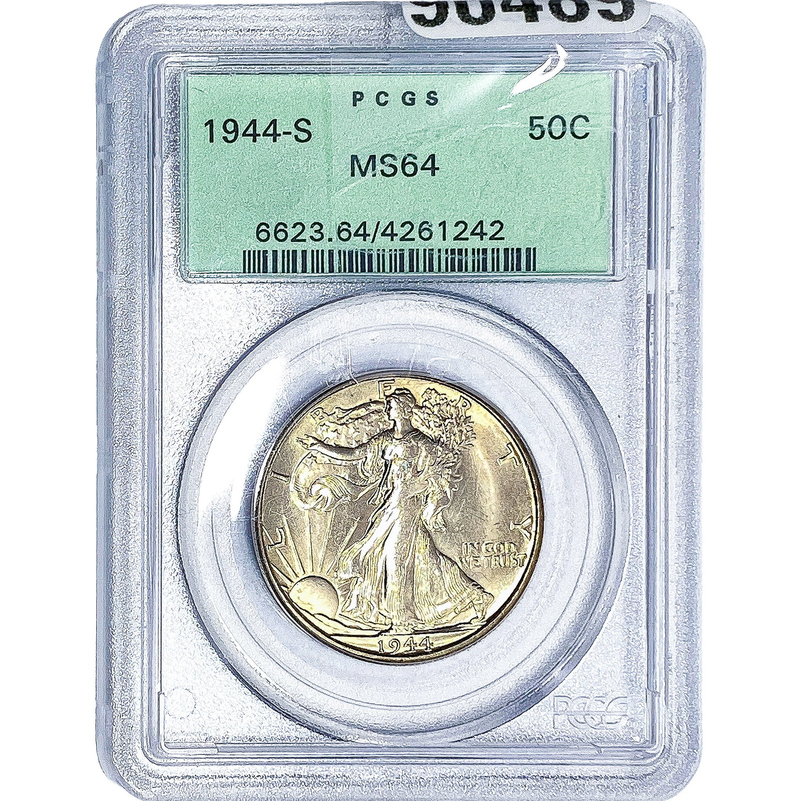 1944-S Walking Liberty Half Dollar PCGS MS64: 1944-S Walking Liberty Half Dollar PCGS MS64