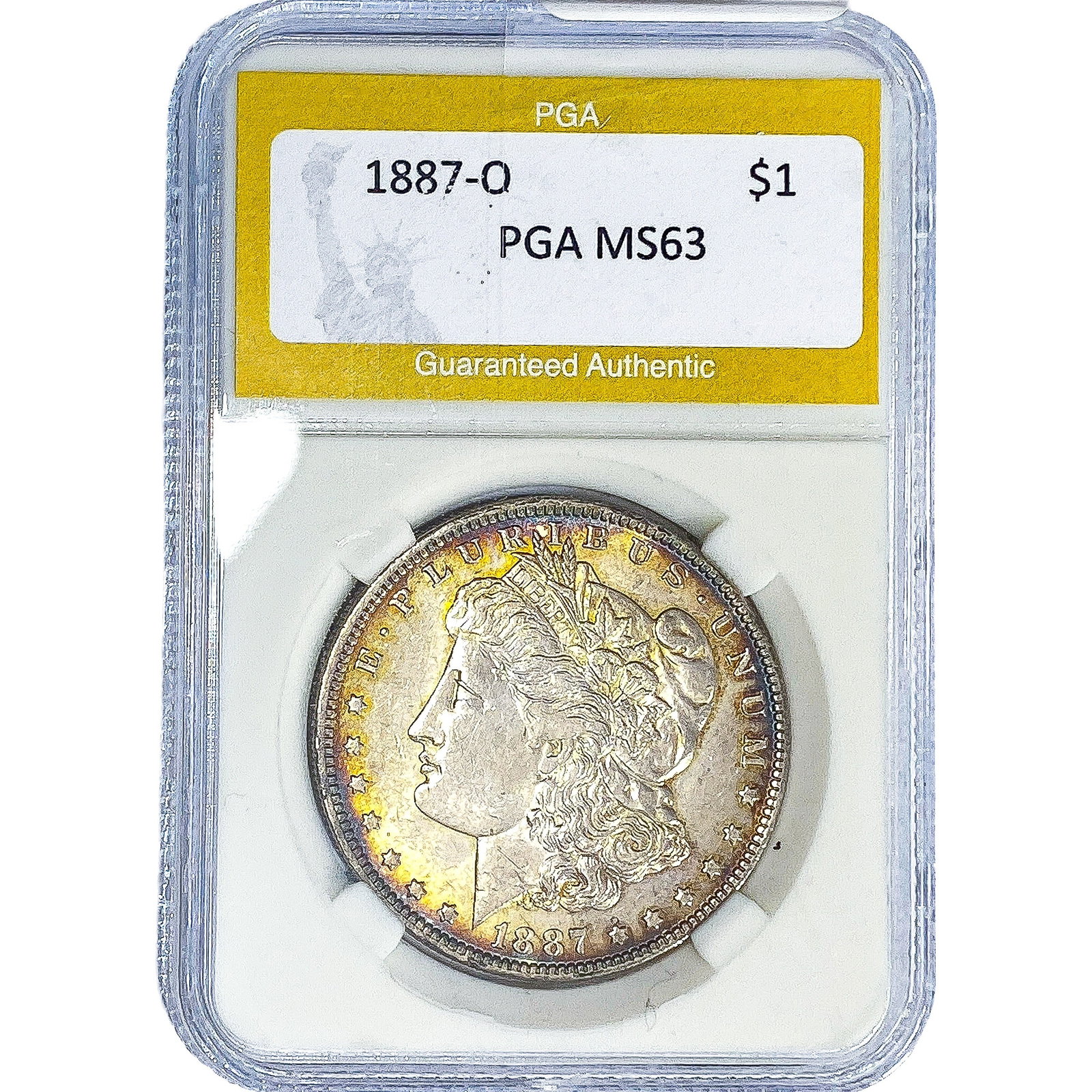 1887-O Morgan Silver Dollar PGA MS63: 1887-O Morgan Silver Dollar PGA MS63