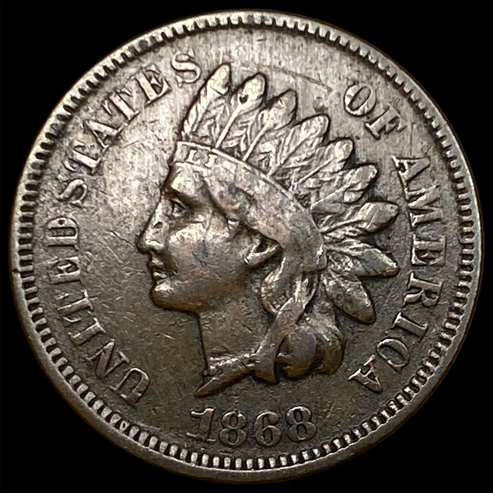1868 Indian Head Cent ABOUT UNCIRCULATED: 1868 Indian Head Cent ABOUT UNCIRCULATED