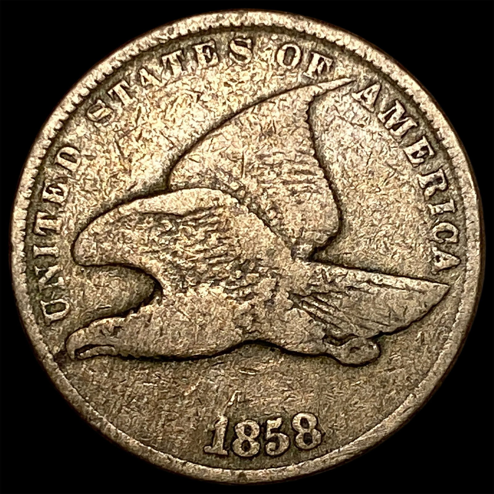 1858 Copper-Nickel Flying Eagle Cent LIGHTLY CIRCULATED: 1858 Copper-Nickel Flying Eagle Cent LIGHTLY CIRCULATED