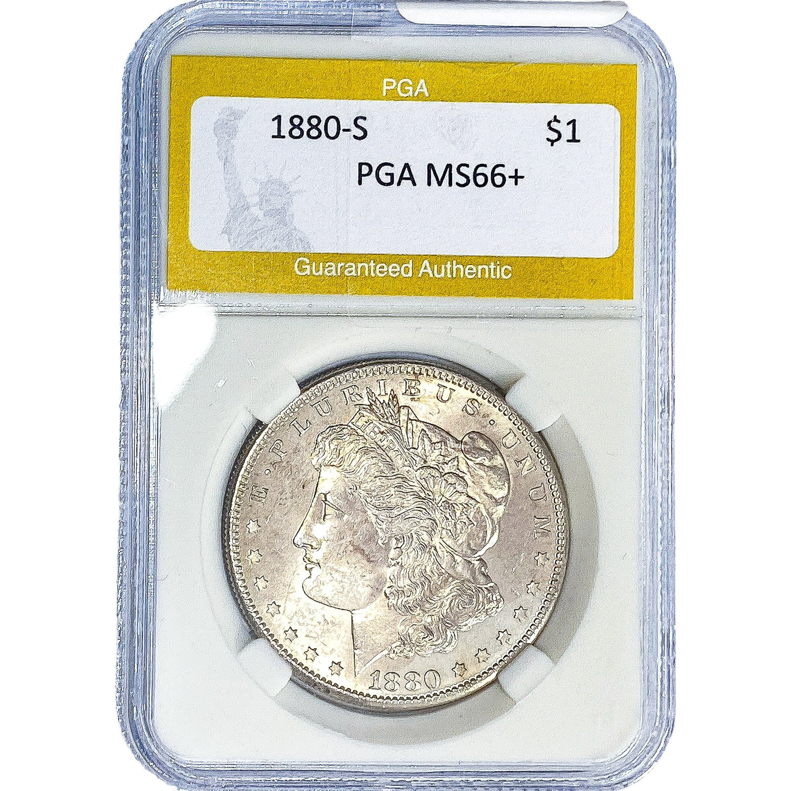 1880-S Morgan Silver Dollar PGA MS66+: 1880-S Morgan Silver Dollar PGA MS66+