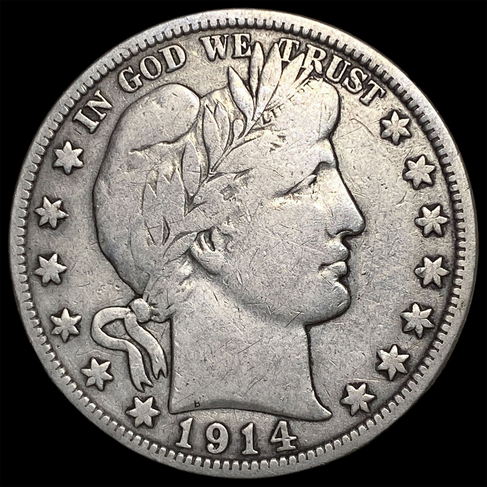 1914 Barber Half Dollar NICELY CIRCULATED: 1914 Barber Half Dollar NICELY CIRCULATED