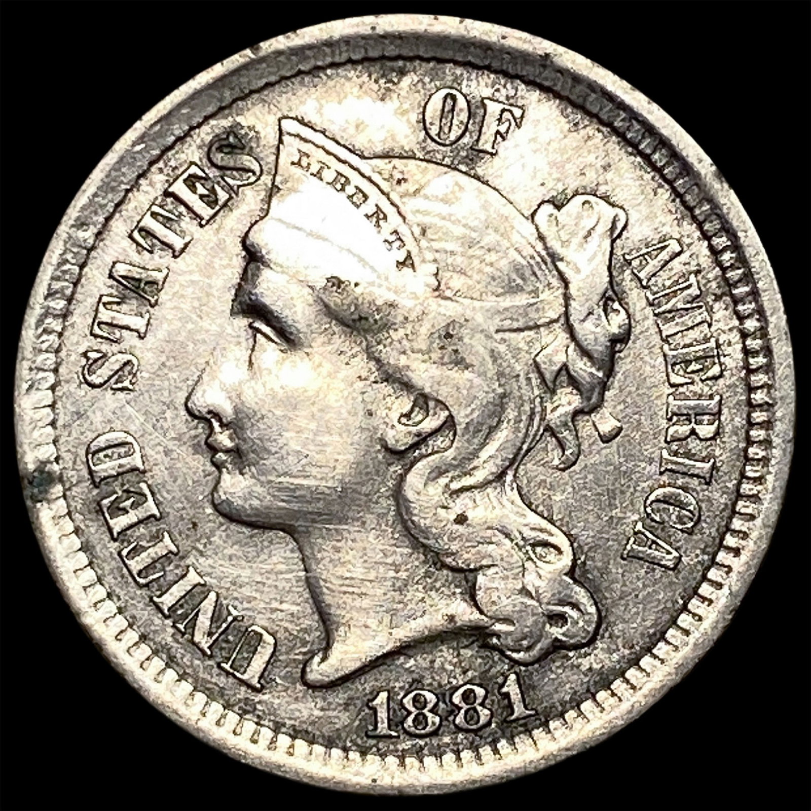 1881 Nickel Three-Cent Piece HIGH GRADE: 1881 Nickel Three-Cent Piece HIGH GRADE