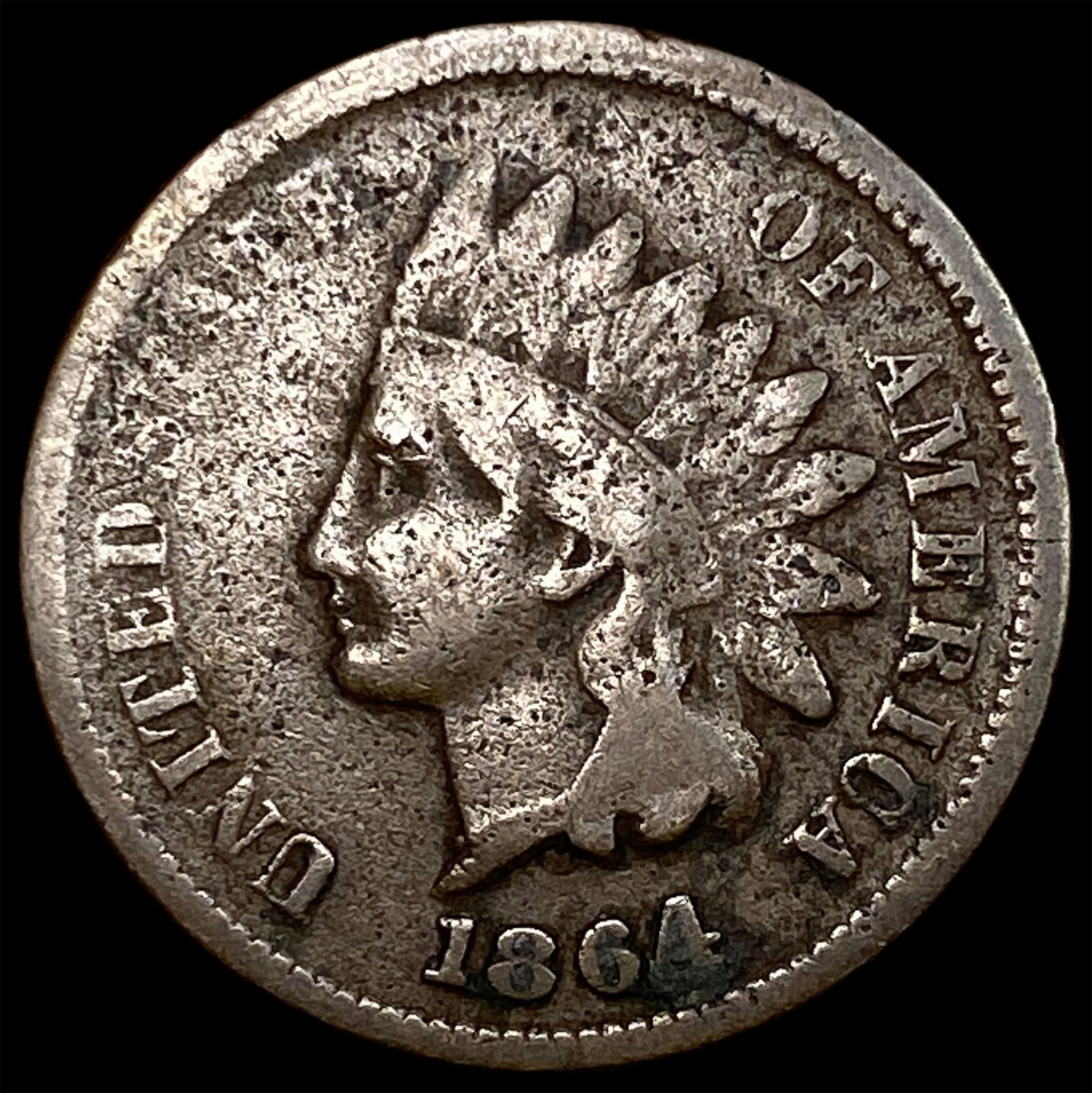 1864 Indian Head Cent (Copper-Nickel) NICELY CIRCULATED: 1864 Indian Head Cent (Copper-Nickel) NICELY CIRCULATED