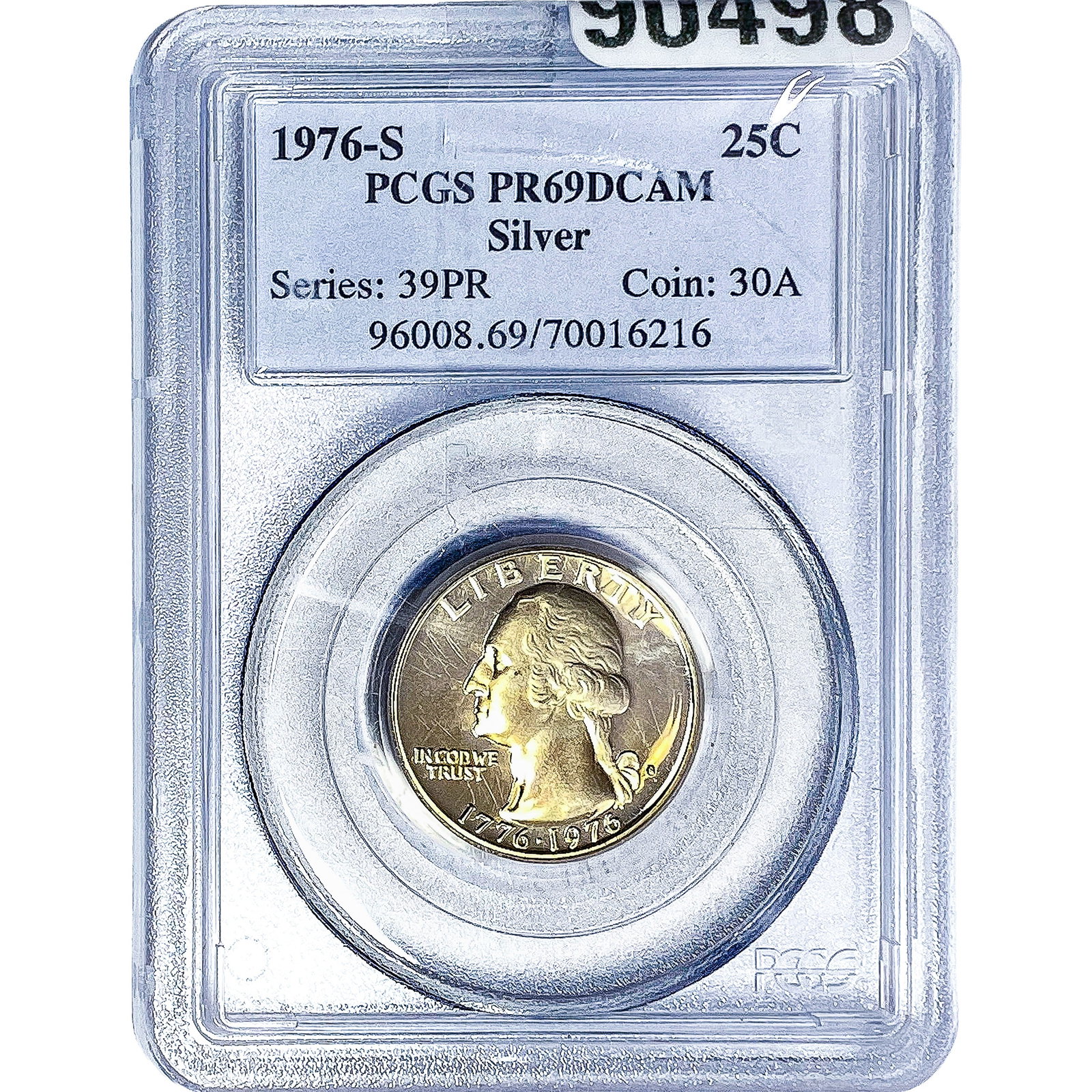 1976-S Washington Silver Quarter PCGS PR69 DCAM: 1976-S Washington Silver Quarter PCGS PR69 DCAM