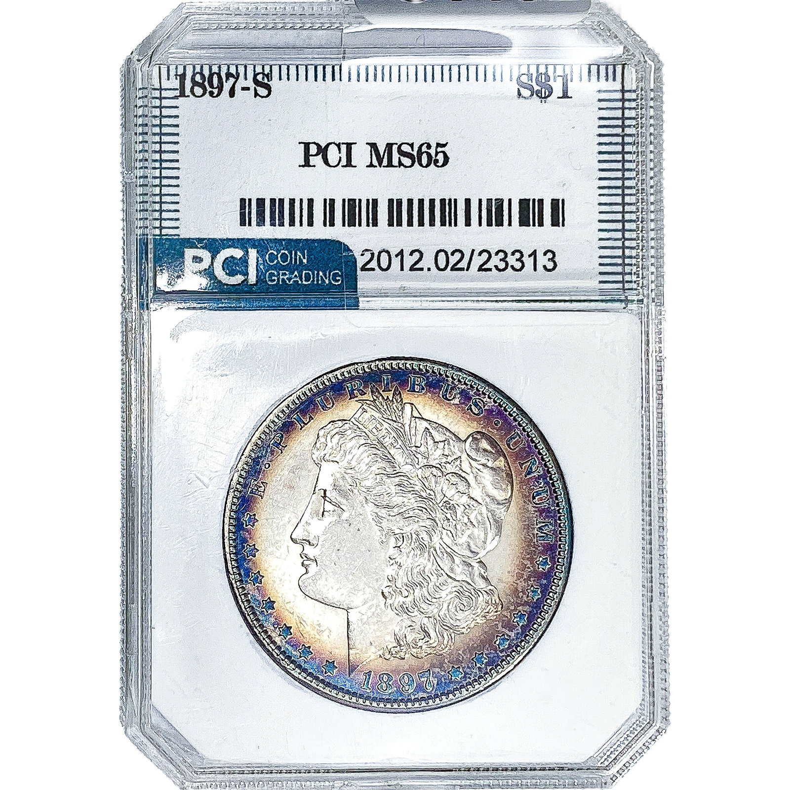 1897-S Morgan Silver Dollar PCI MS65: 1897-S Morgan Silver Dollar PCI MS65