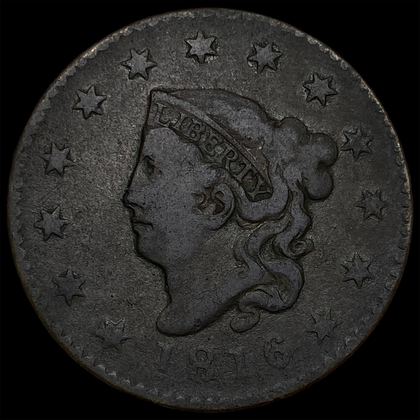 1816 Coronet Head Large Cent NICELY CIRCULATED: 1816 Coronet Head Large Cent NICELY CIRCULATED