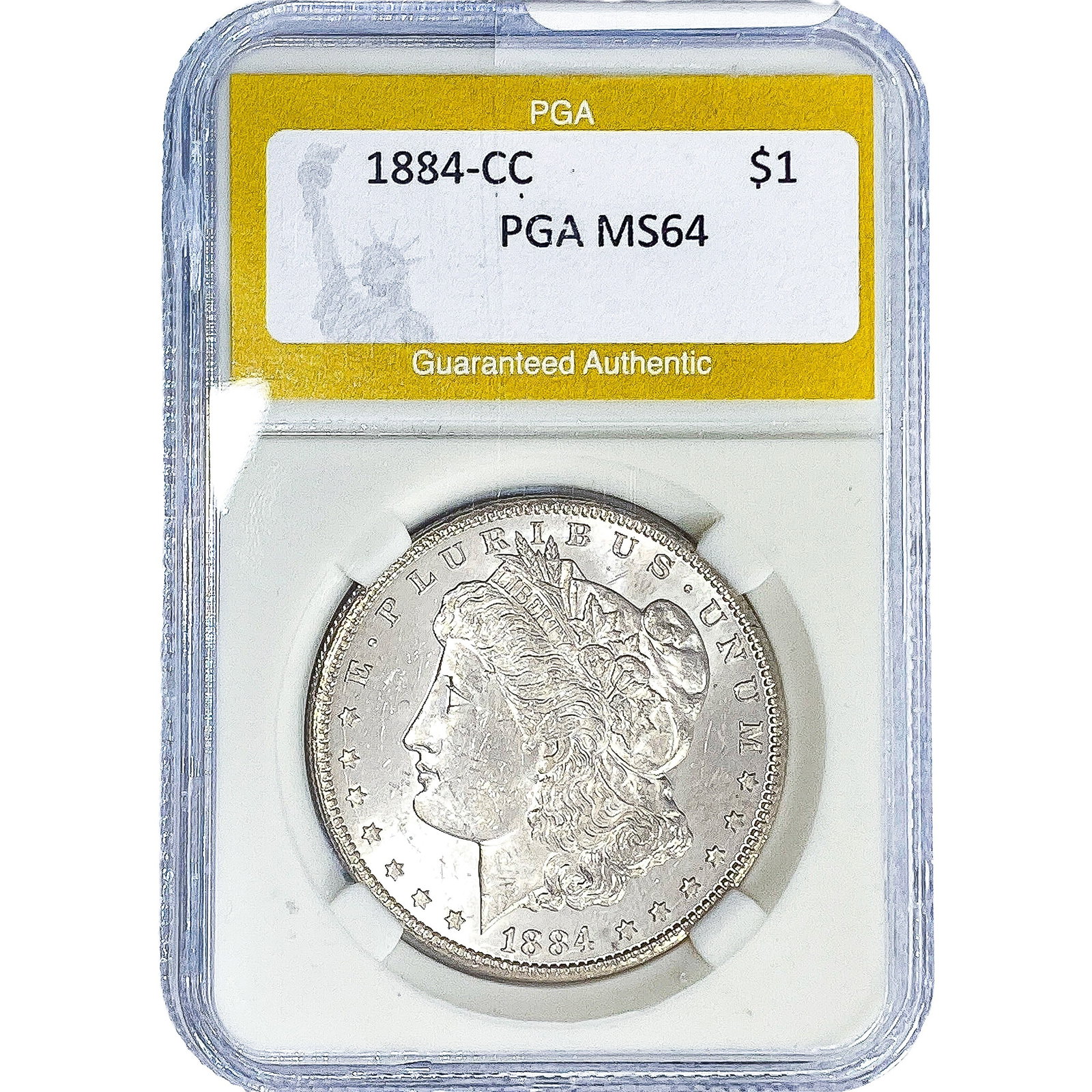 1884-CC Morgan Silver Dollar PGA MS64: 1884-CC Morgan Silver Dollar PGA MS64