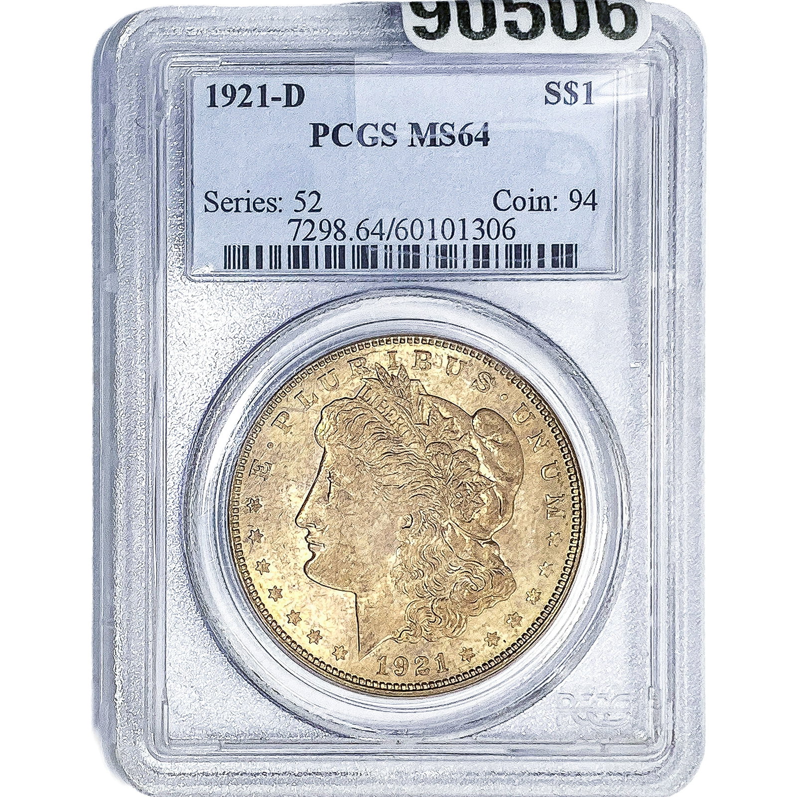 1921-D Morgan Silver Dollar PCGS MS64: 1921-D Morgan Silver Dollar PCGS MS64