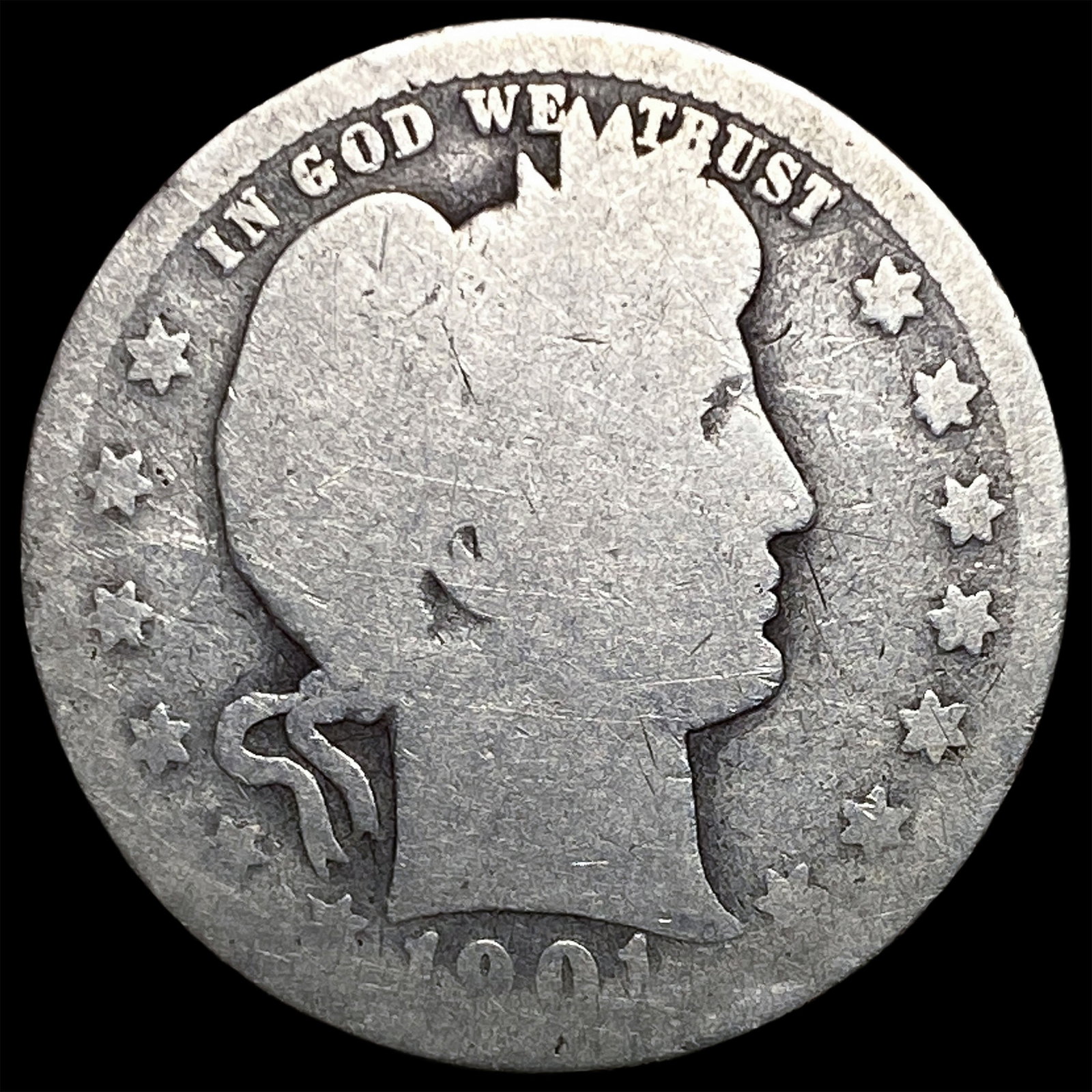 1901 Barber Half Dollar NICELY CIRCULATED: 1901 Barber Half Dollar NICELY CIRCULATED